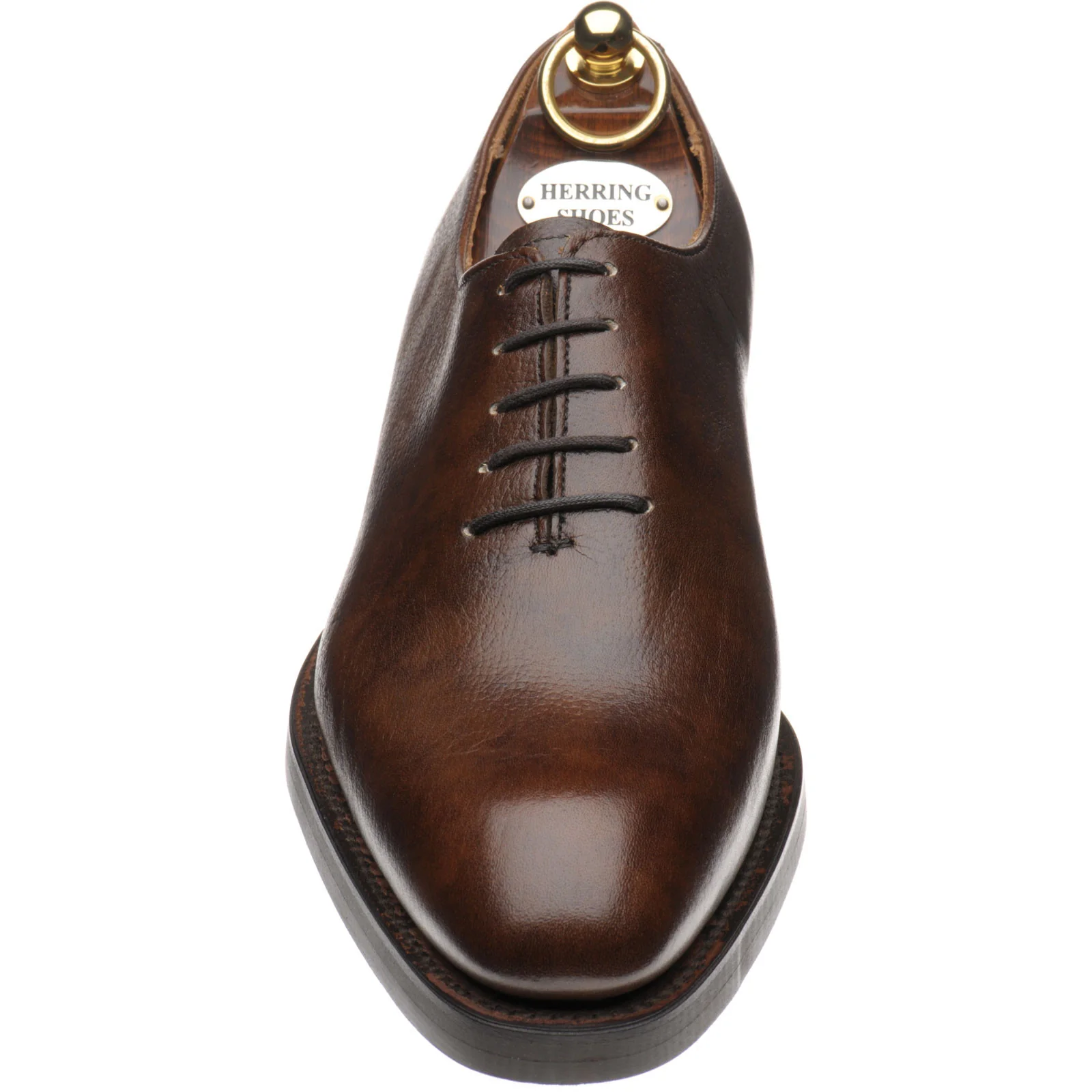 Herring Bandon mens rubber-soled wholecuts in brown shadow grain - Image 2