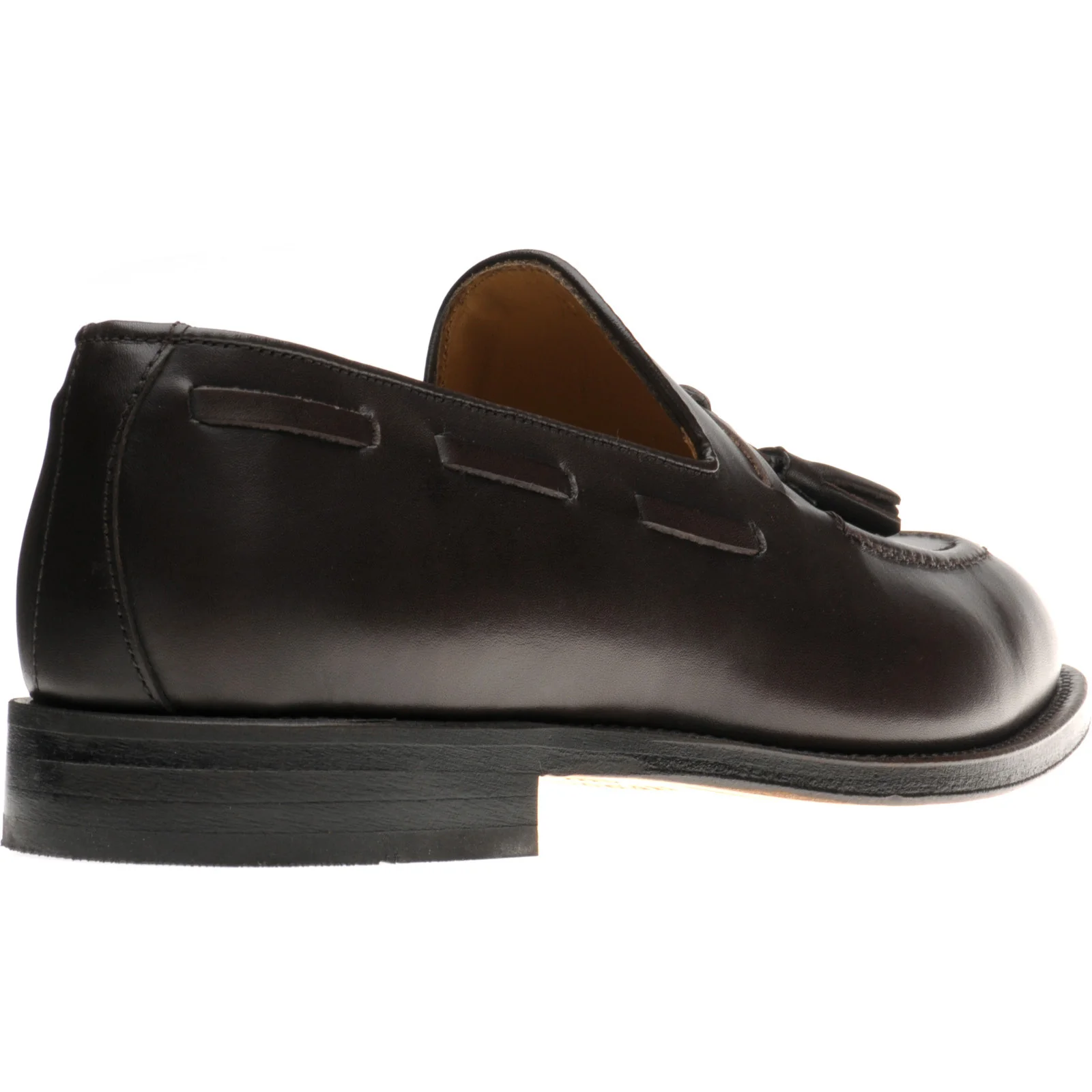 Herring Barcelona III mens tasselled loafers in dark brown calf (second) - Image 4