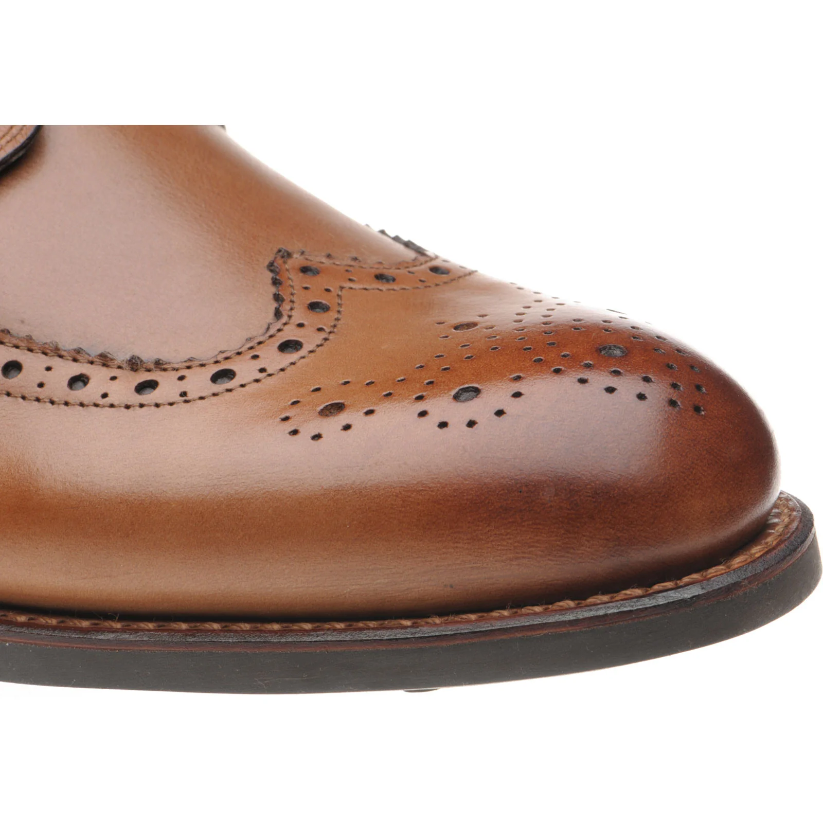 Herring Bath mens rubber-soled brogues in cognac calf - Image 5
