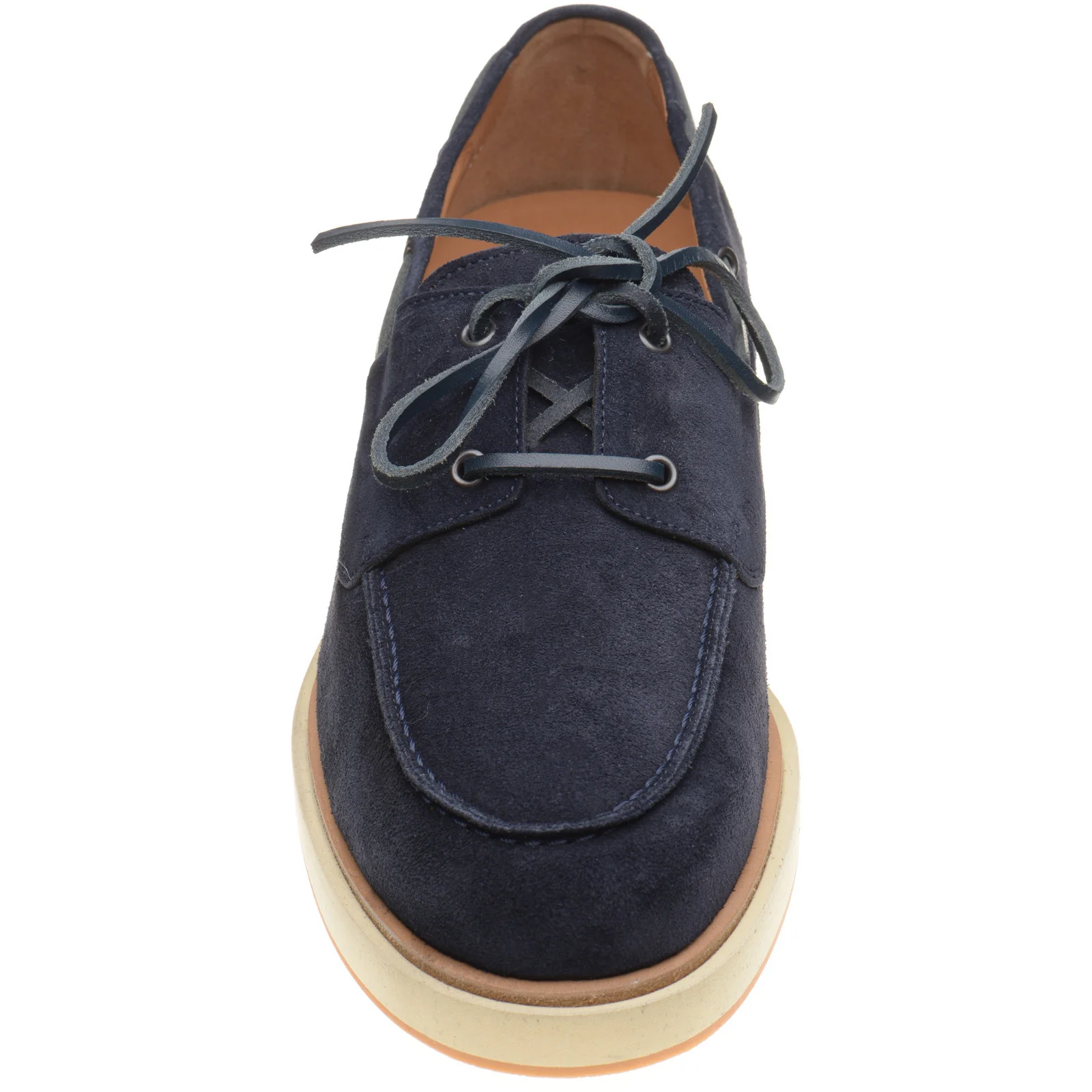 Herring Bayard mens rubber-soled deck shoes in navy suede - Image 2