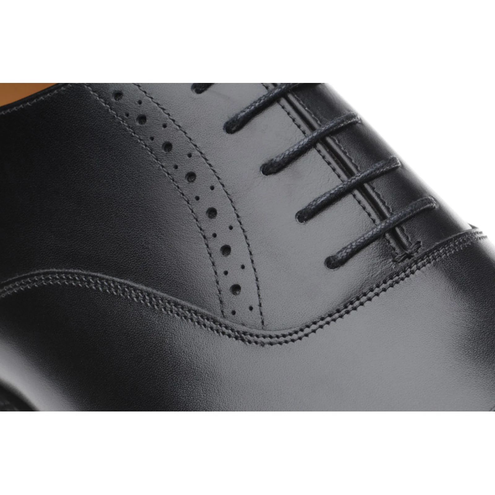 Herring Belgravia mens semi-brogues in black calf - Image 4
