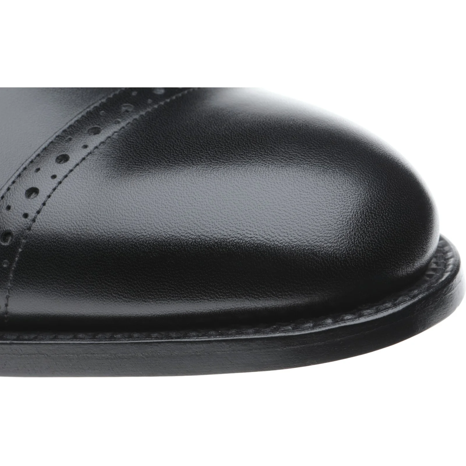 Herring Belgravia mens semi-brogues in black calf - Image 5