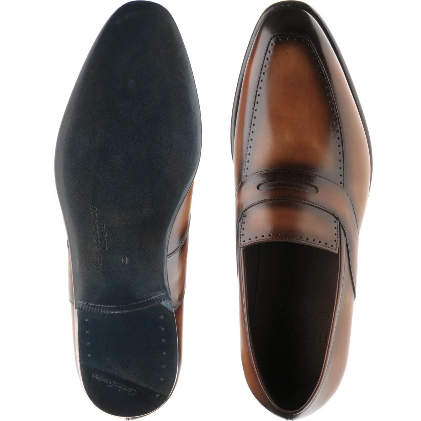 Herring Belmont mens loafers in chestnut calf - Image 3