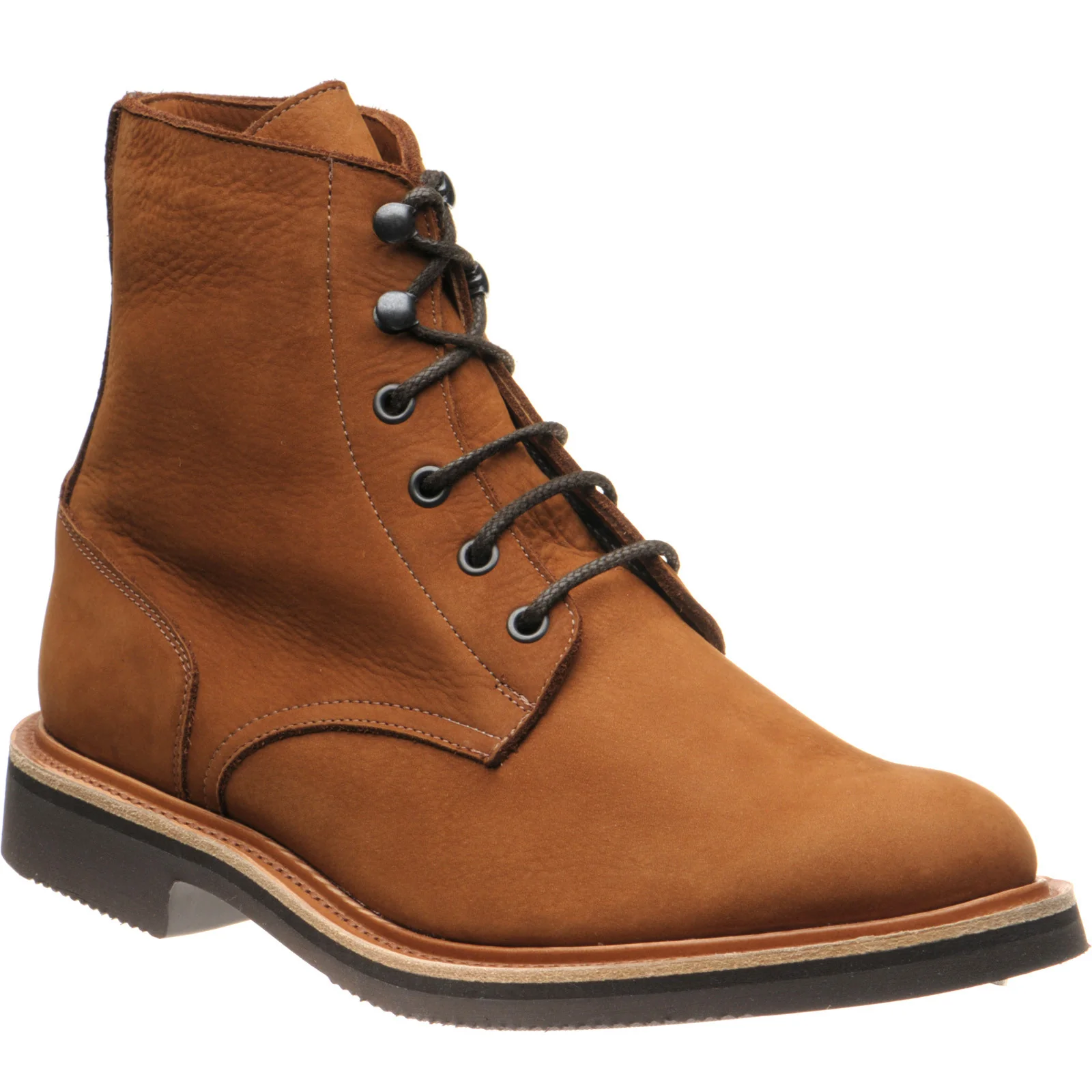 Herring Bernwood mens rubber-soled boots in whiskey hydro nubuck