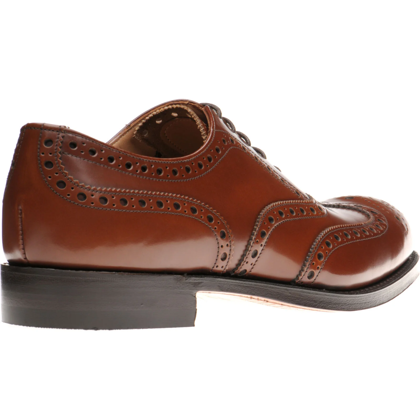 Herring Birchwood mens brogues in santalum brown polished - Image 4