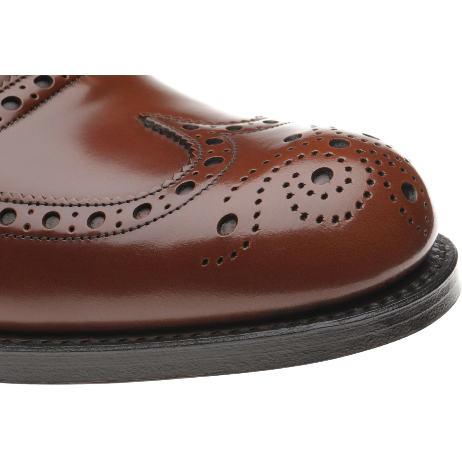 Herring Birchwood mens brogues in santalum brown polished - Image 5