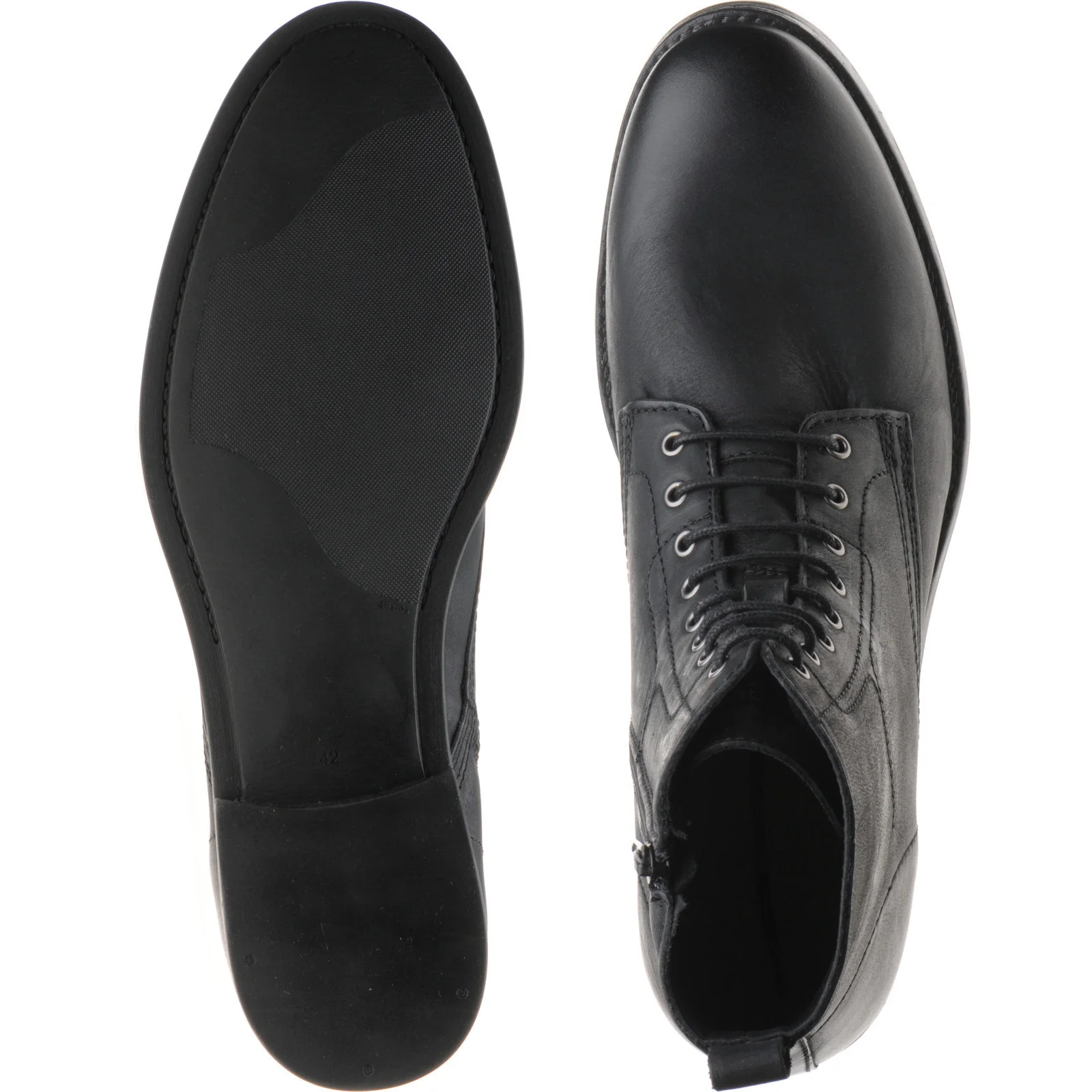 Herring Bridges mens rubber-soled boots in black waxy calf (second) - Image 3