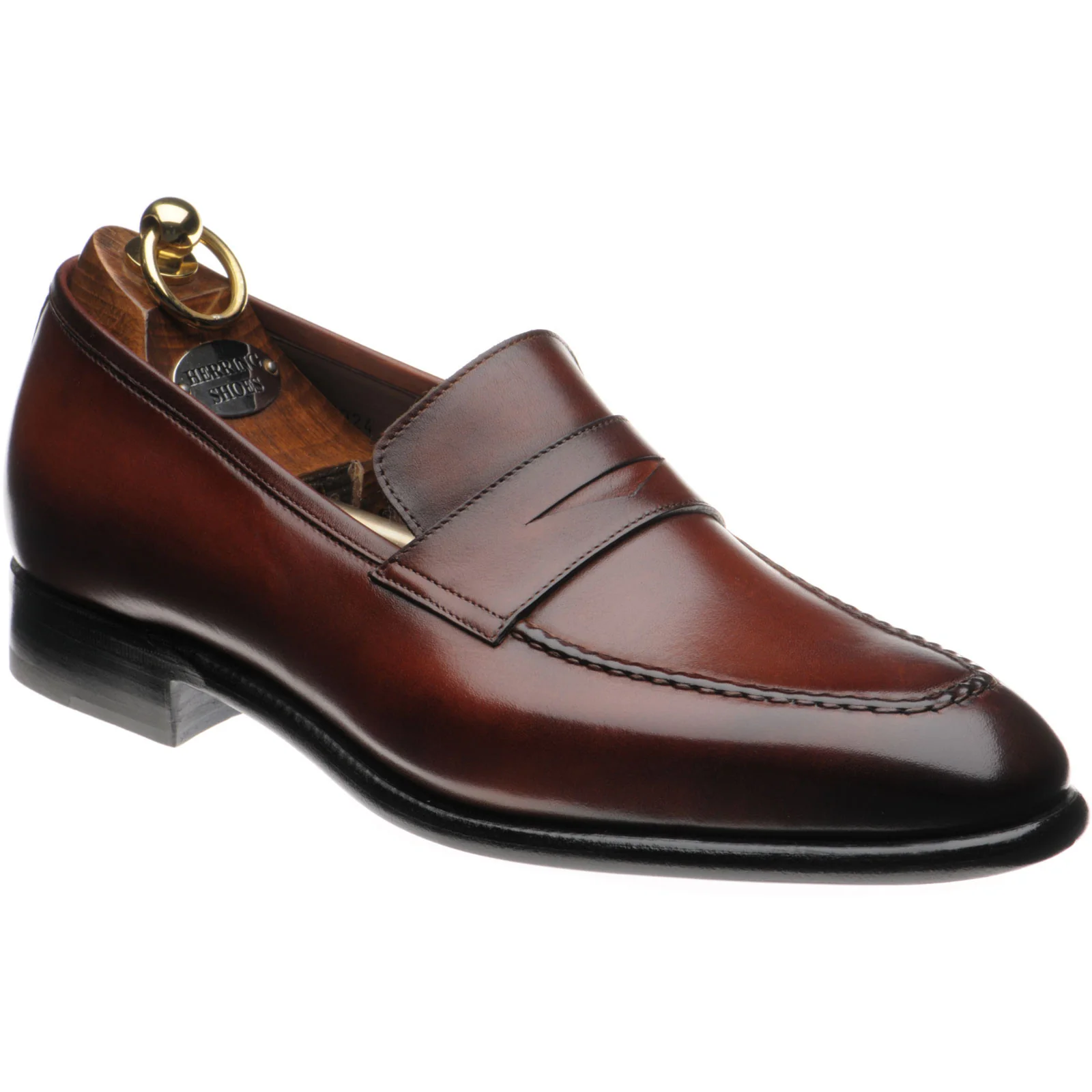 Herring Cadogan mens loafers in rosewood calf