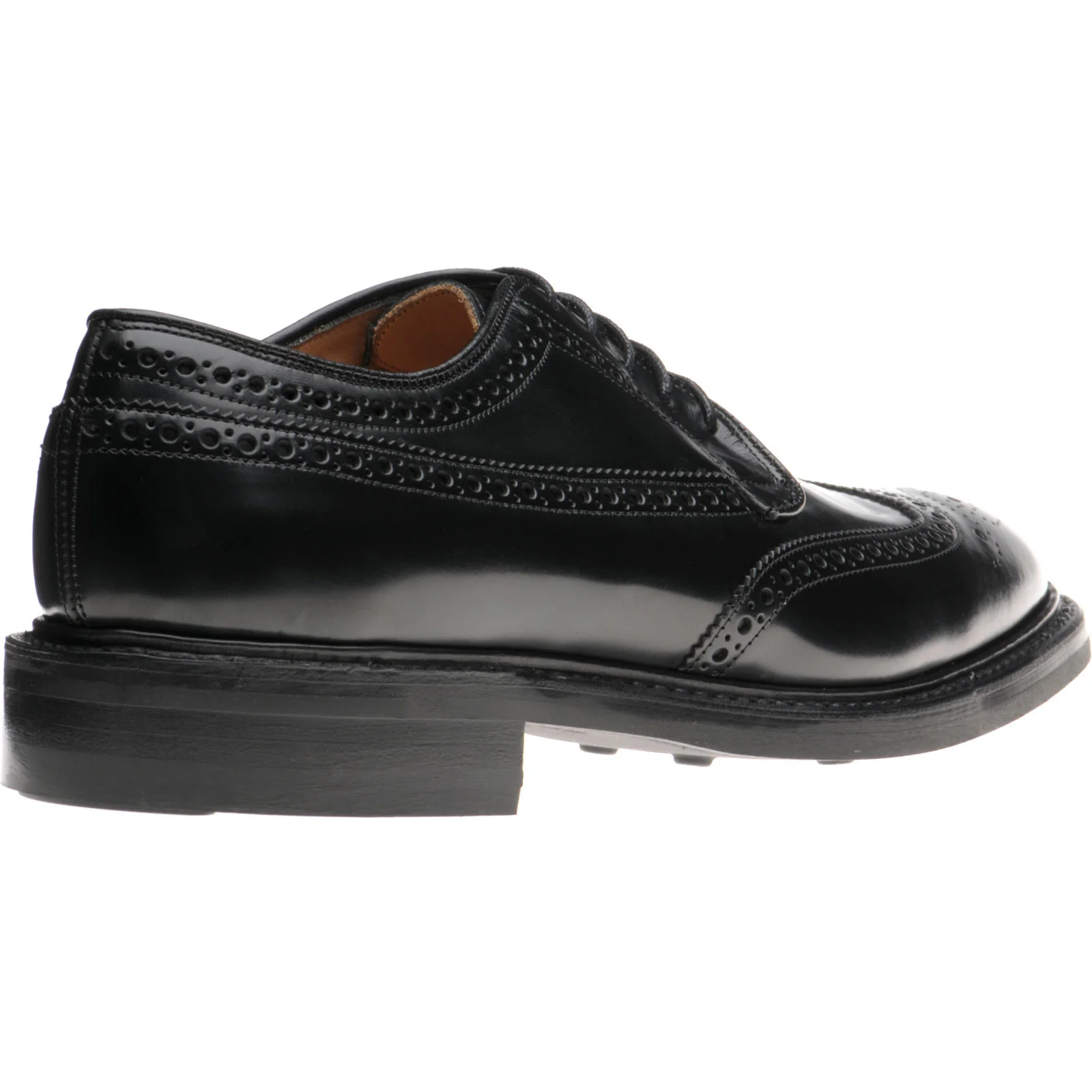 Herring Canning II (Rubber) mens rubber-soled brogues in black polished - Image 4