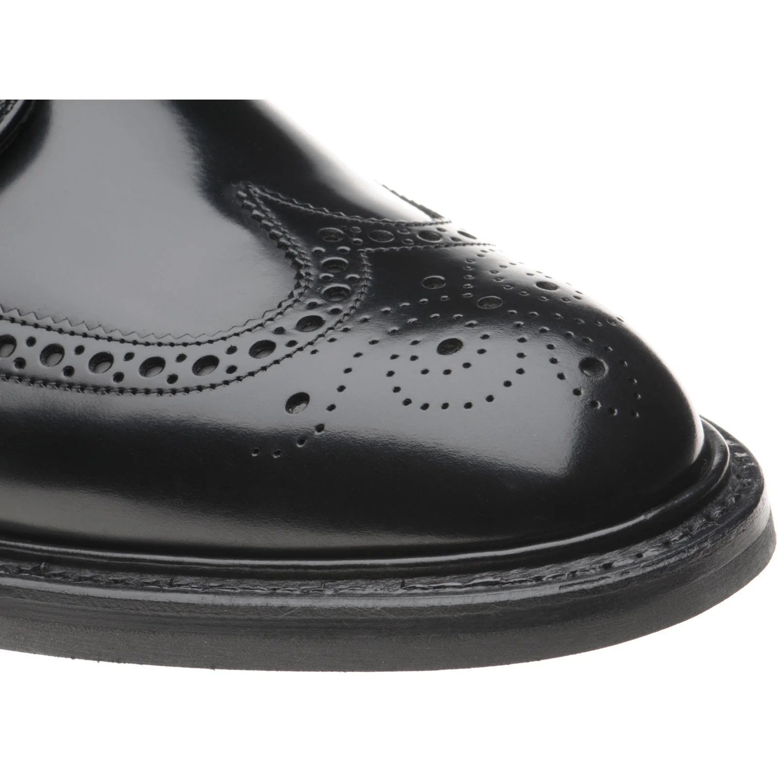 Herring Canning II (Rubber) mens rubber-soled brogues in black polished - Image 5