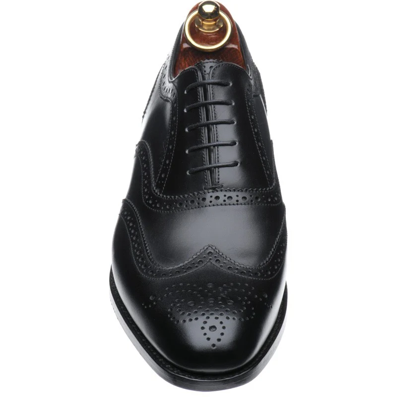 Herring Carnaby mens brogues in black calf (second) - Image 2