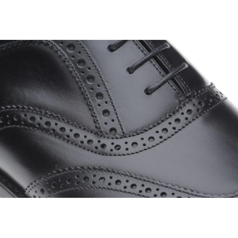 Herring Carnaby mens brogues in black calf (second) - Image 4