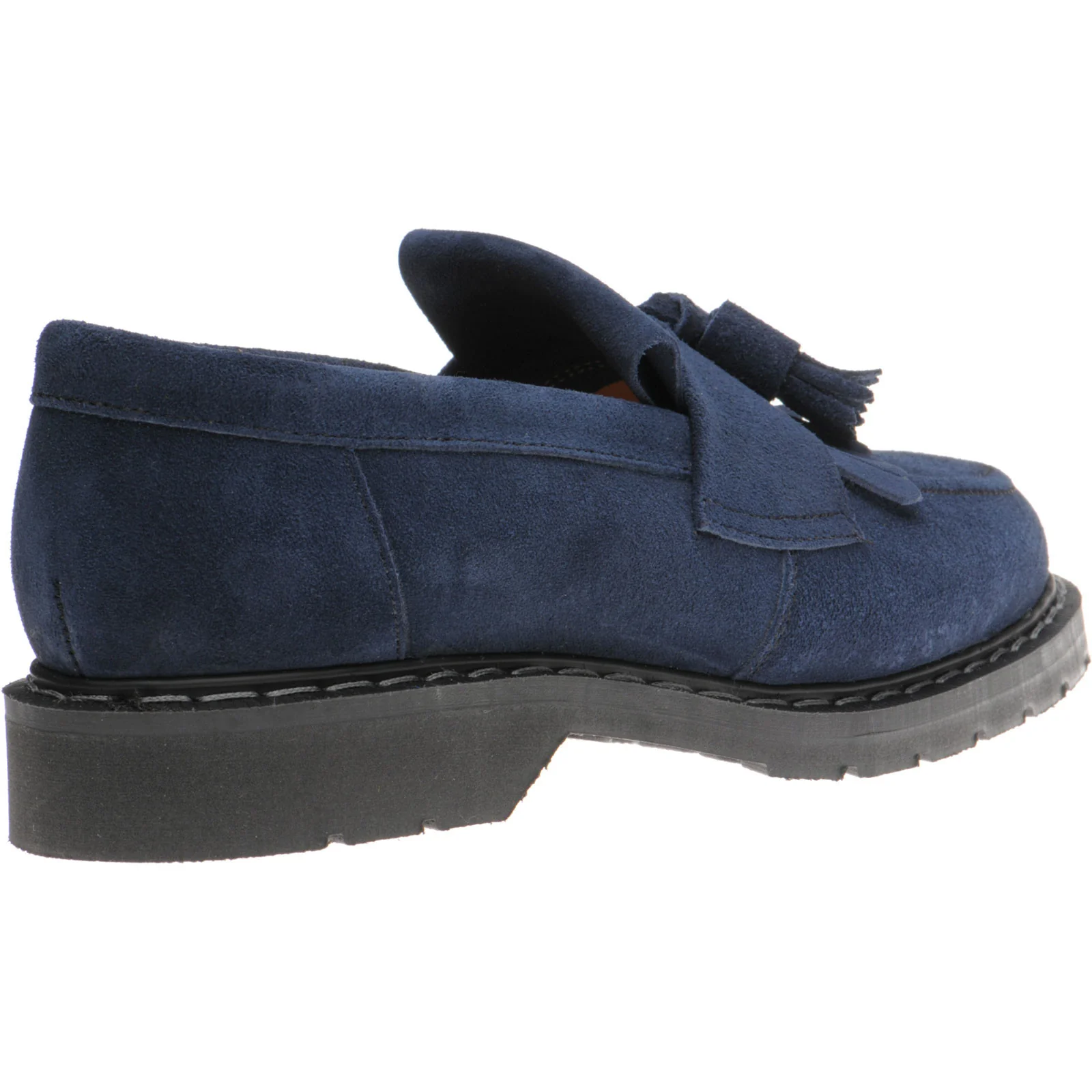 Herring Charlie ladies rubber-soled tasselled loafers in navy suede - Image 4
