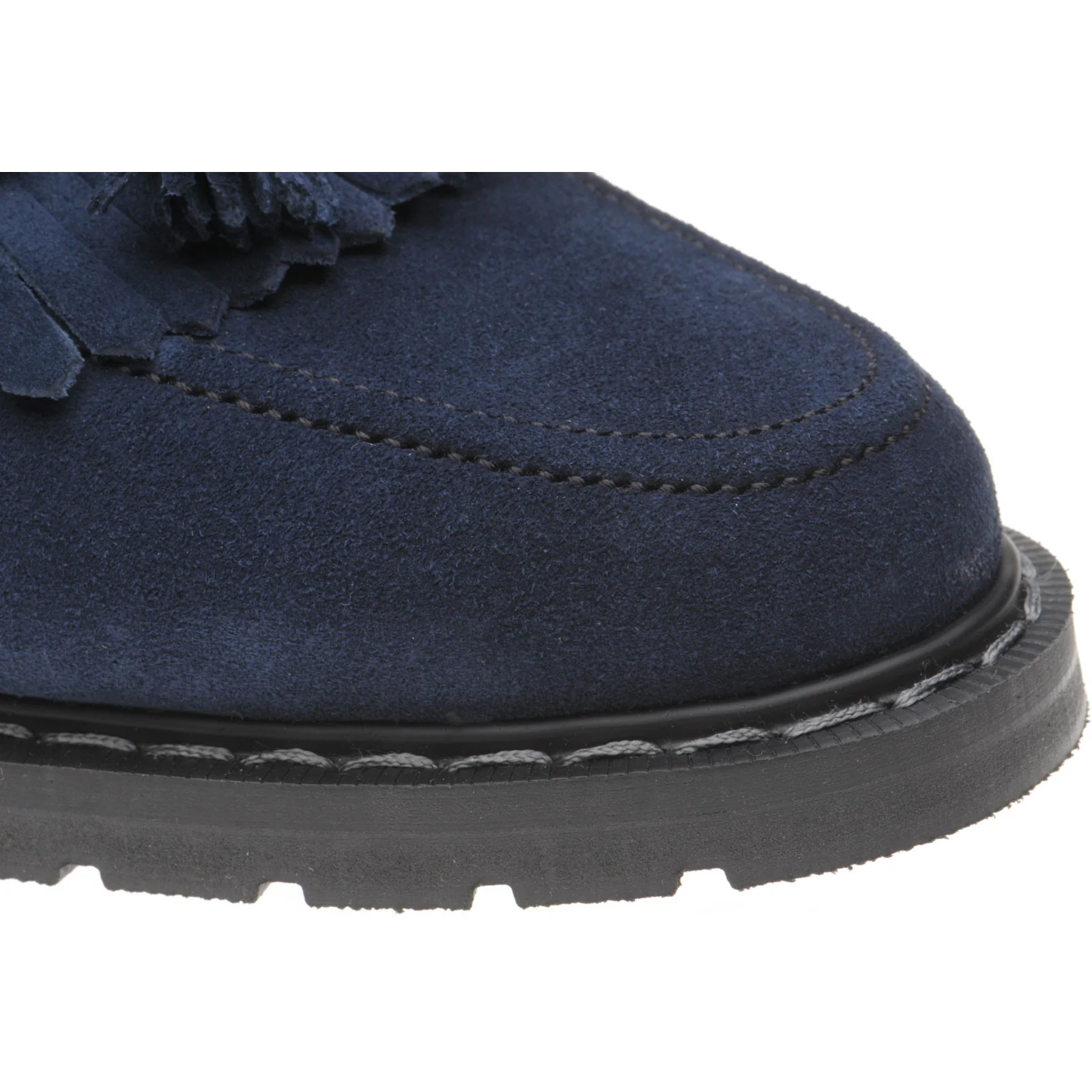 Herring Charlie ladies rubber-soled tasselled loafers in navy suede - Image 5