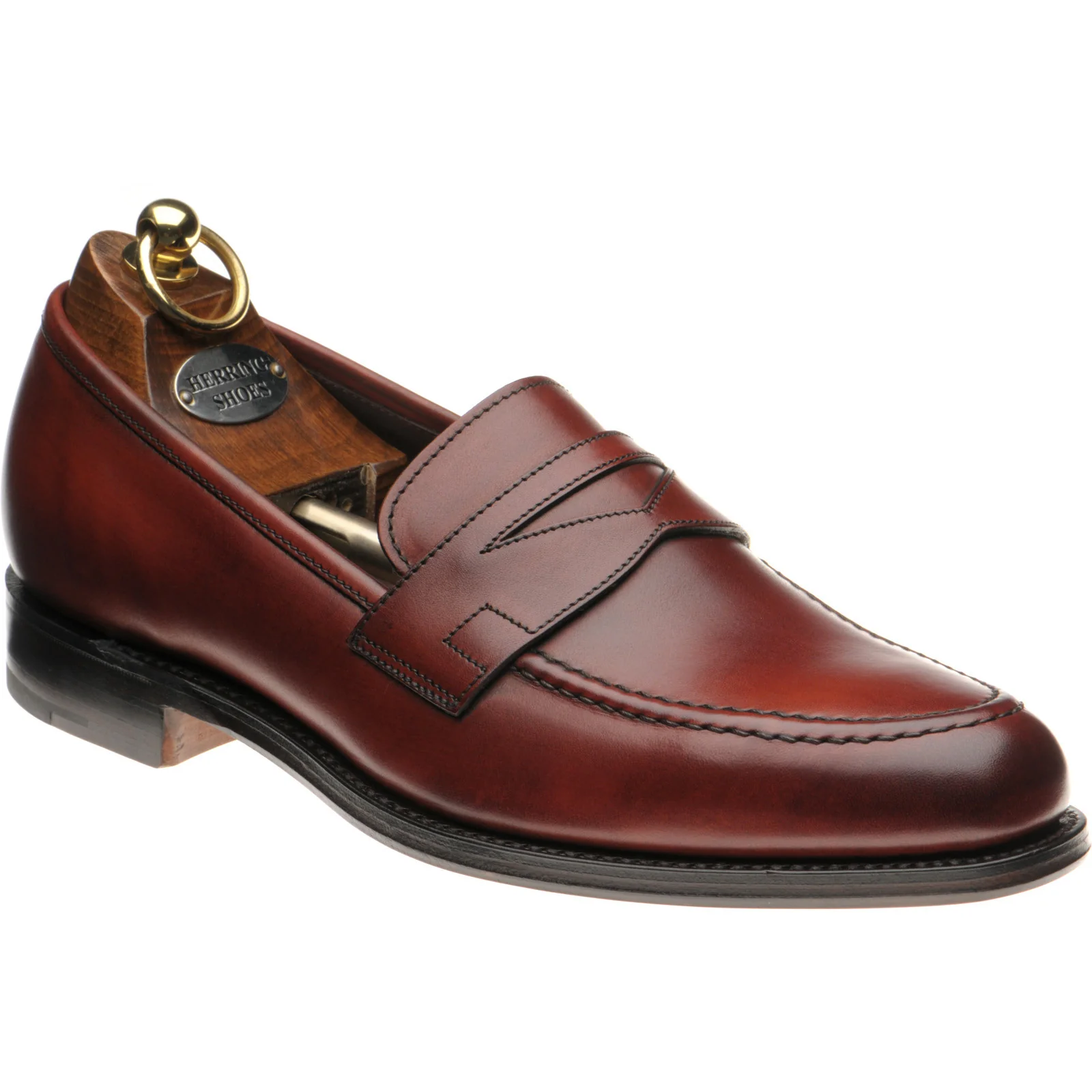 Herring Charlton mens loafers in hazelnut calf