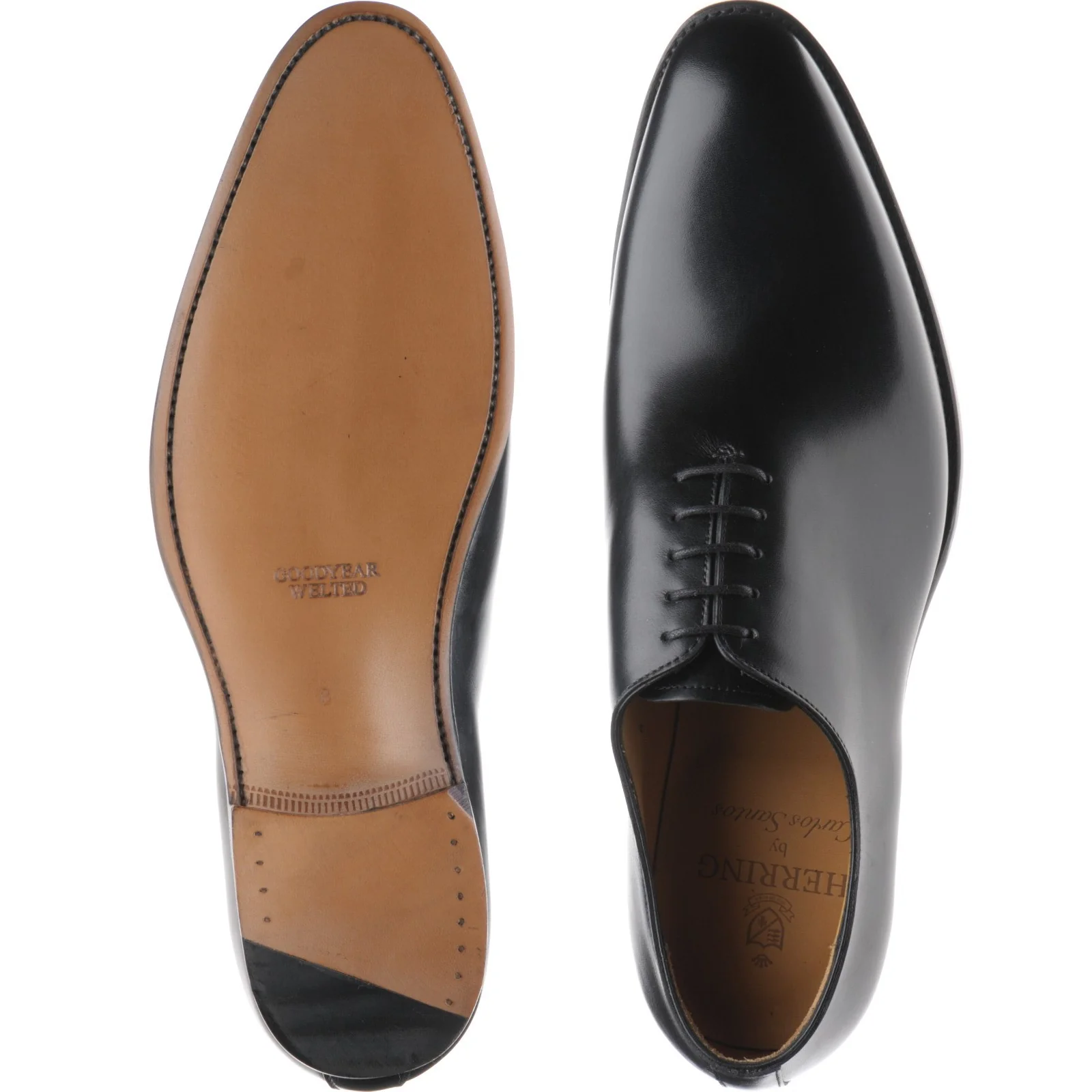 Herring Chaucer mens wholecuts in black calf - Image 3