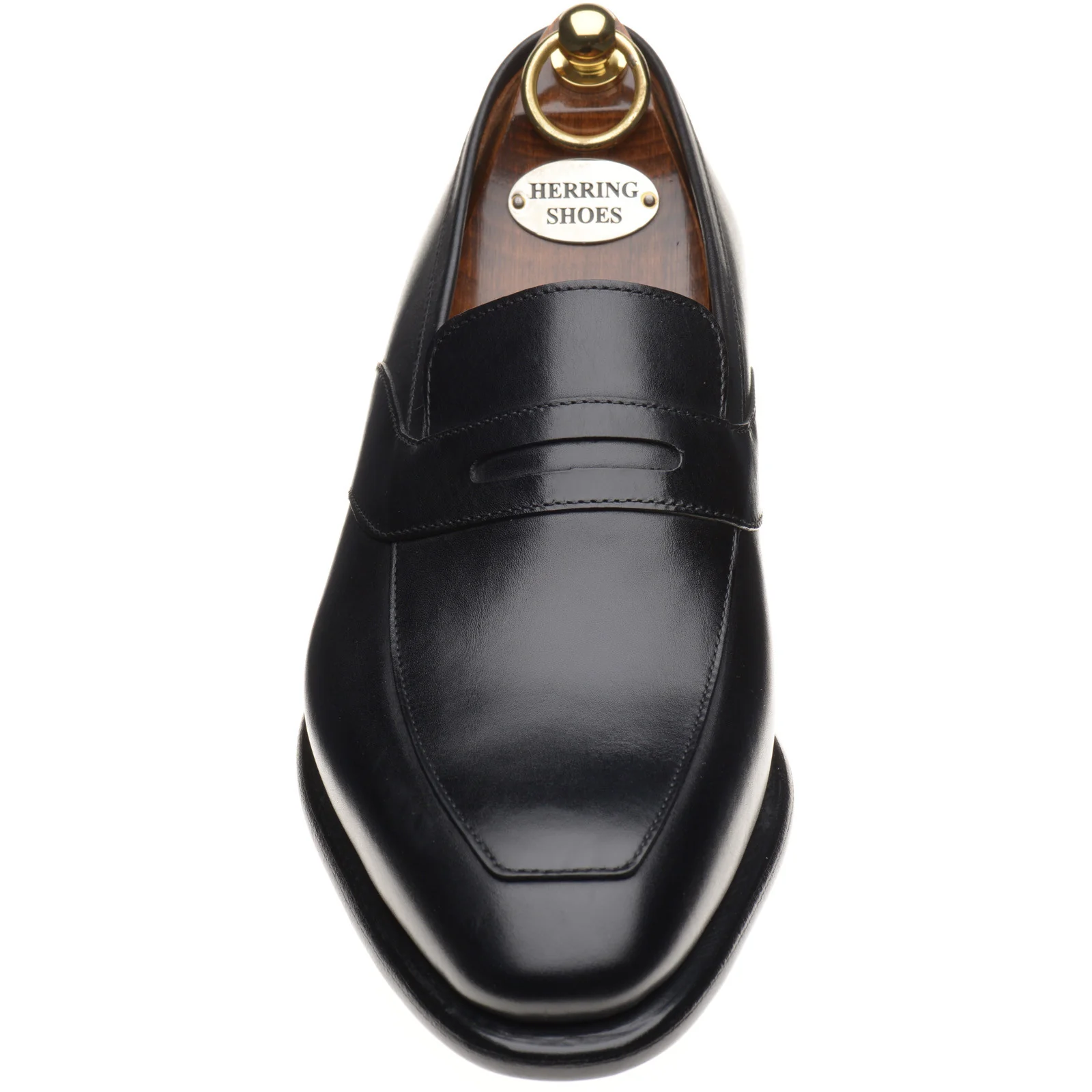 Herring Cleveland mens loafers in black calf - Image 2