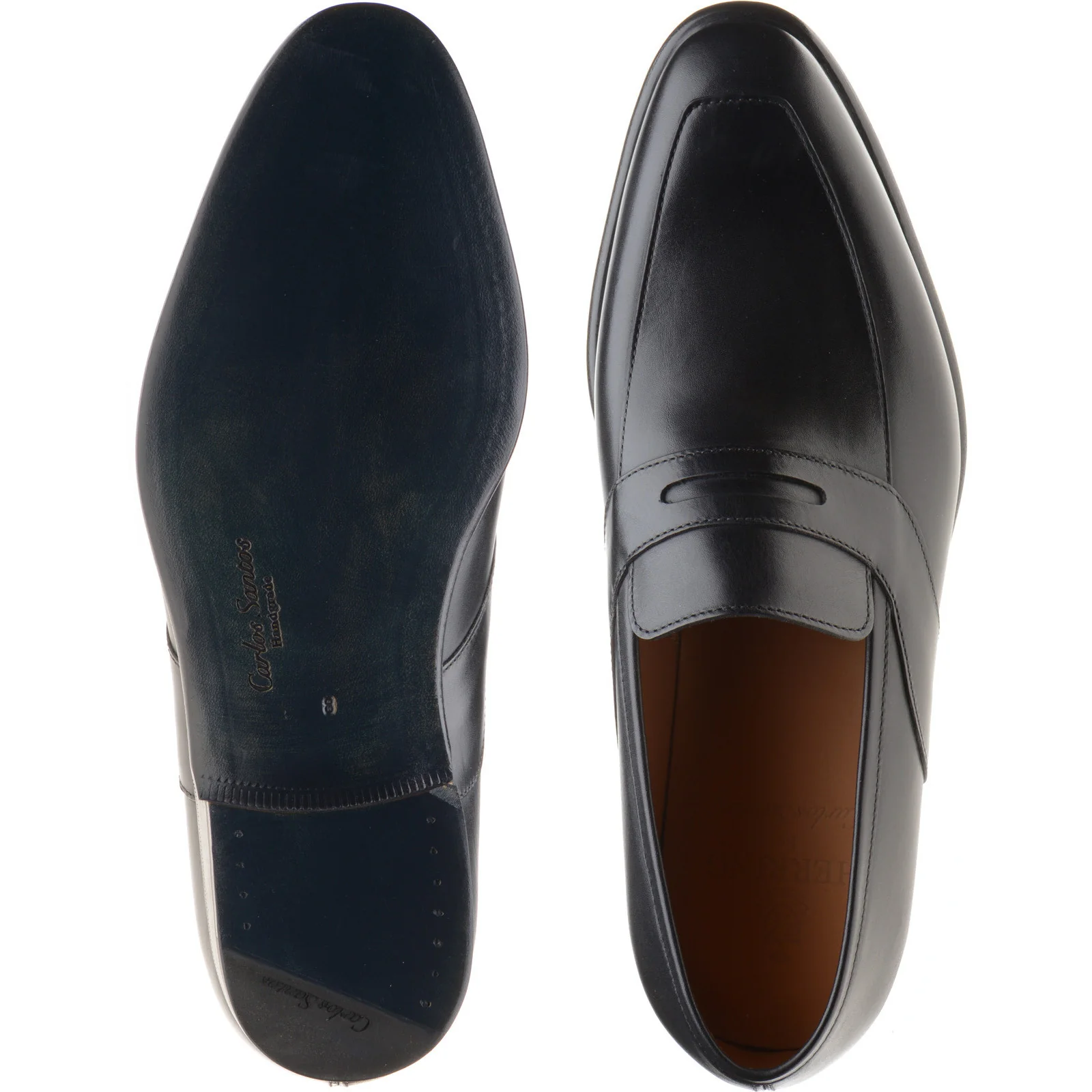 Herring Cleveland mens loafers in black calf - Image 3