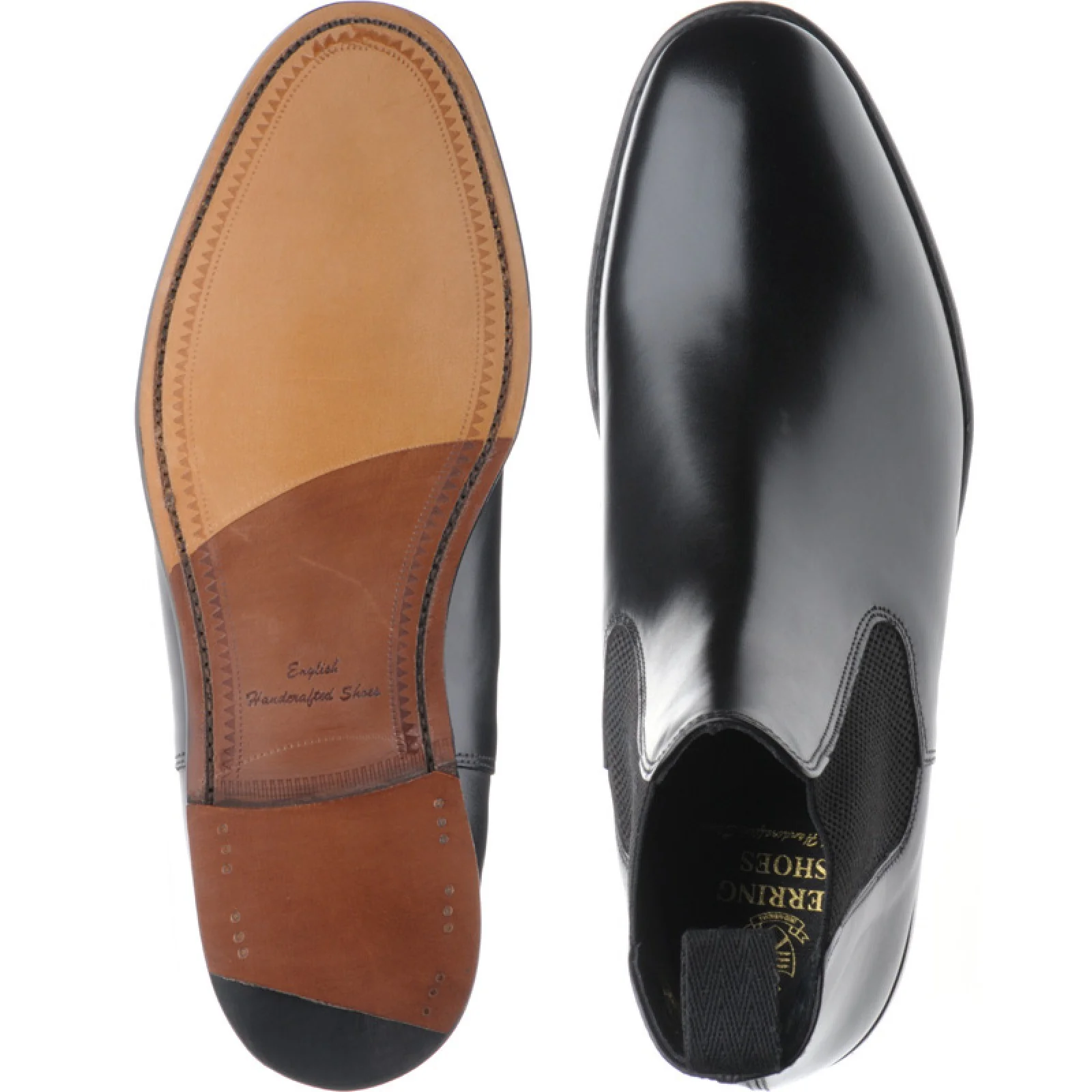 Herring Coltham mens hybrid-soled Chelsea boots in black calf (second) - Image 3