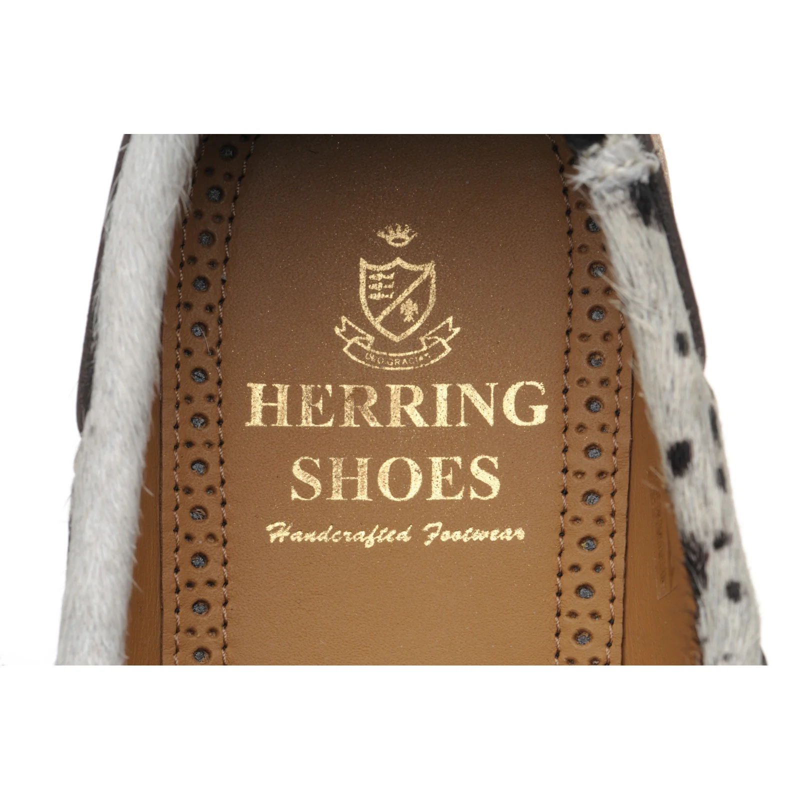 Herring Cordelia ladies rubber-soled deck shoes in white and brown pony - Image 5