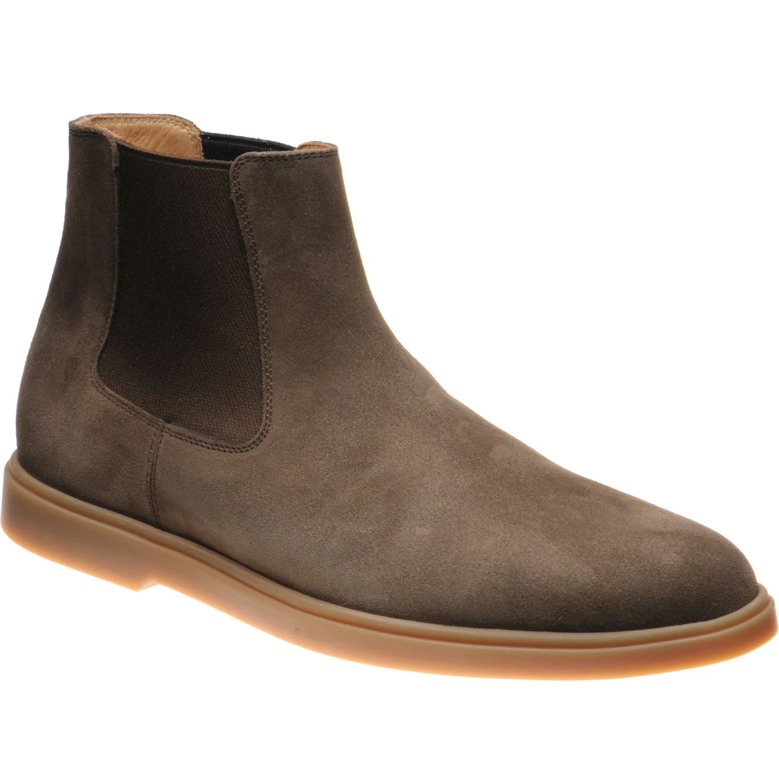 Herring Corvette mens rubber-soled Chelsea boots in brown suede