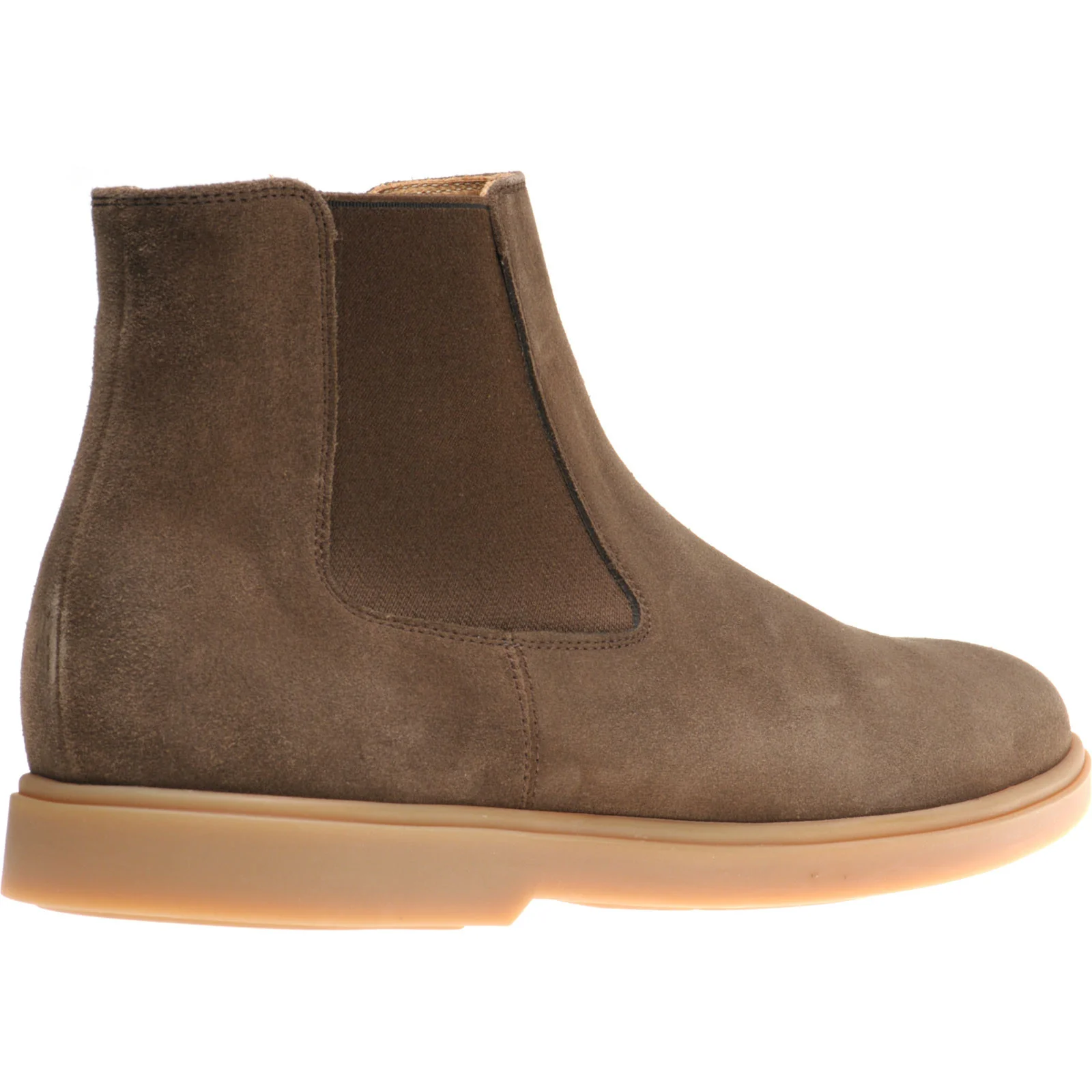 Herring Corvette mens rubber-soled Chelsea boots in brown suede - Image 4