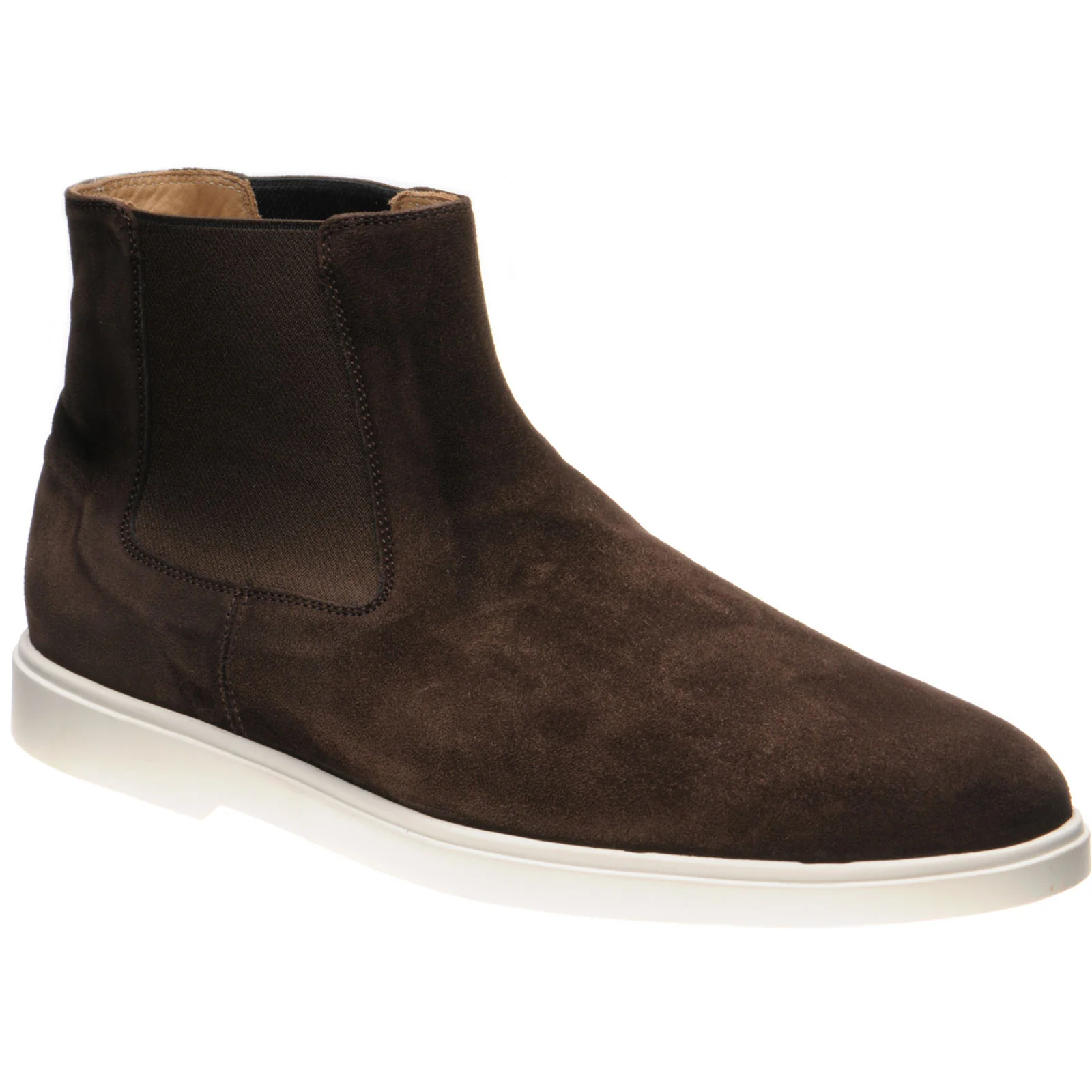 Herring Corvette mens rubber-soled Chelsea boots in dark brown suede