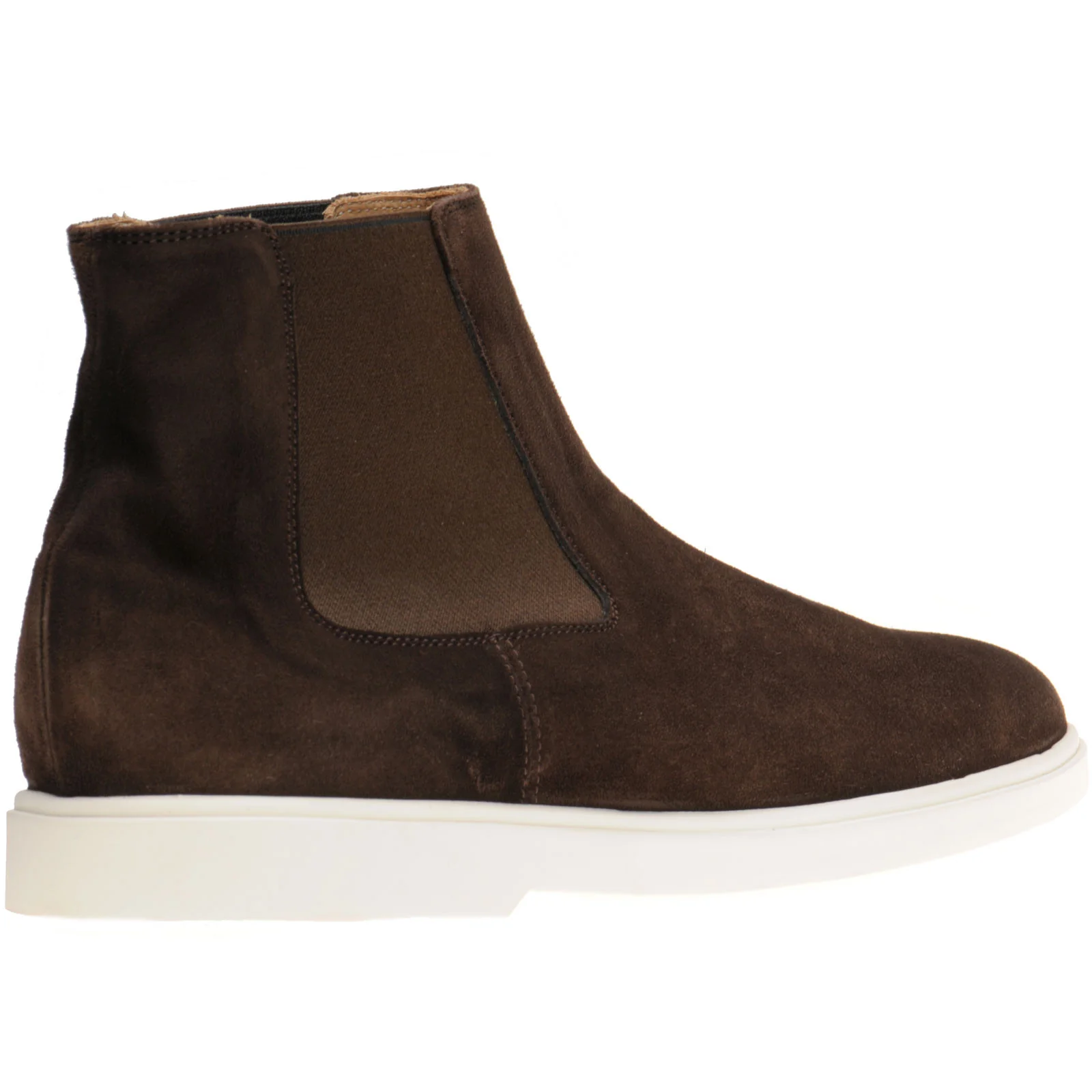 Herring Corvette mens rubber-soled Chelsea boots in dark brown suede - Image 4