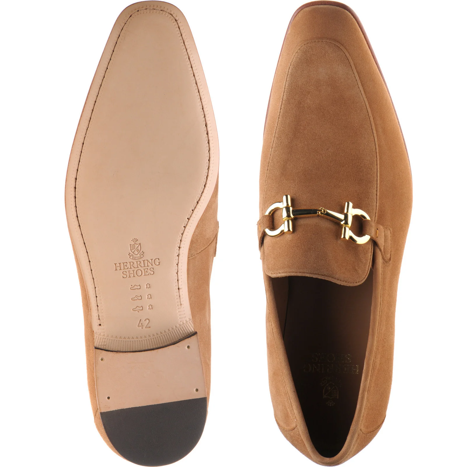 Herring Dillon mens loafers in tobacco suede - Image 3