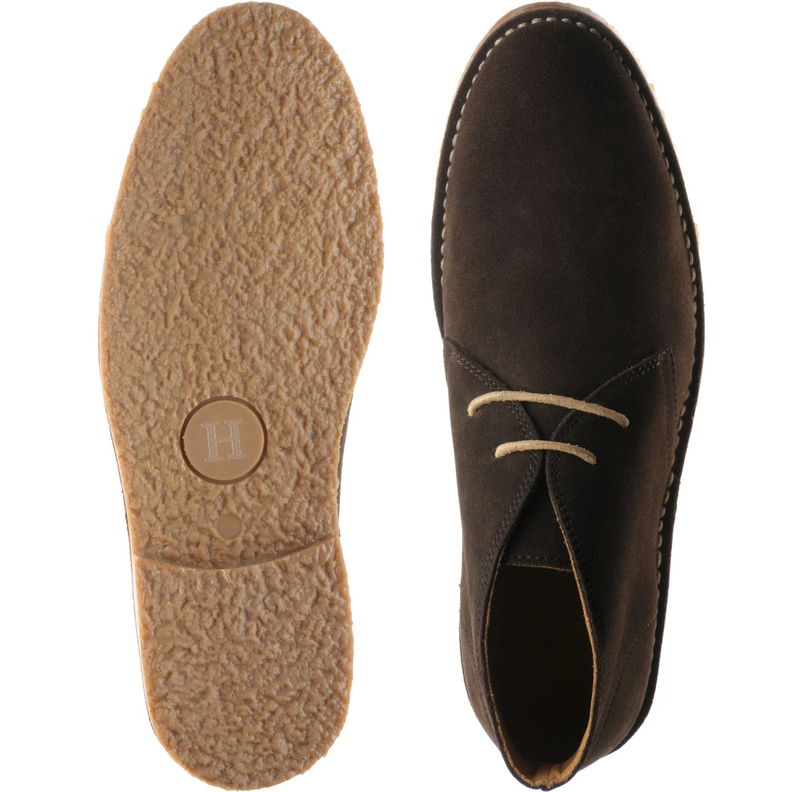 Herring Dune mens rubber-soled desert boots in brown suede - Image 3