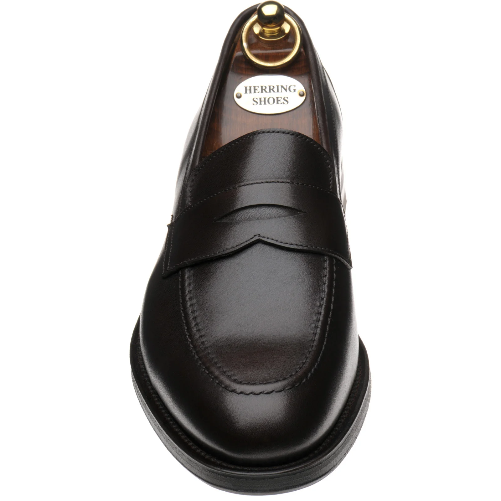Herring Dunham II Rubber mens rubber-soled loafers in dark brown calf - Image 2