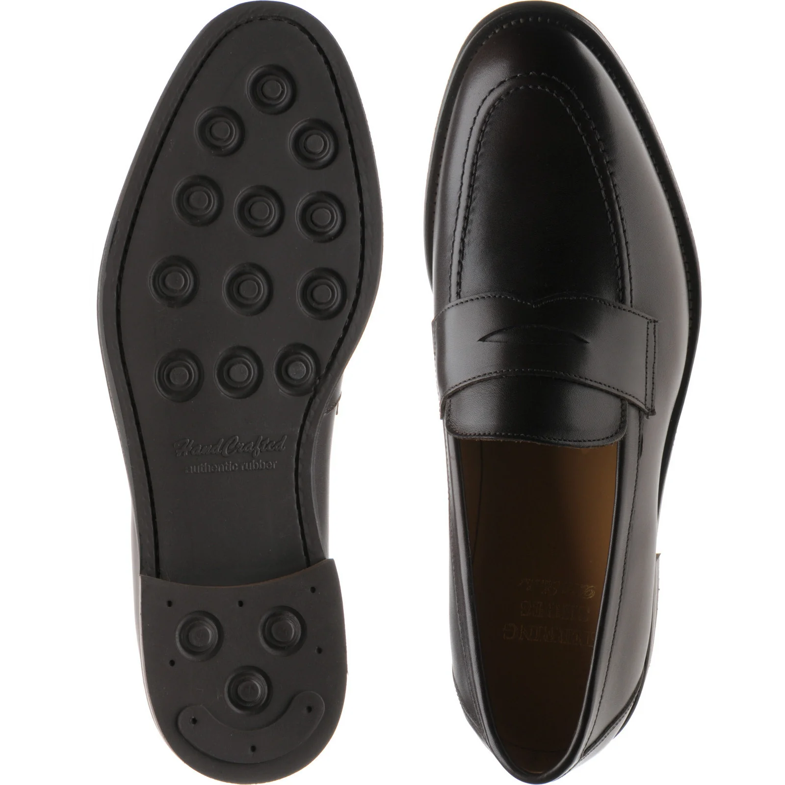 Herring Dunham II Rubber mens rubber-soled loafers in dark brown calf - Image 3