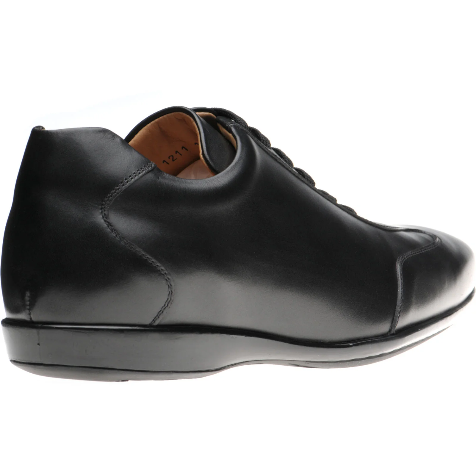 Herring Duxford mens rubber-soled trainers in black calf - Image 4