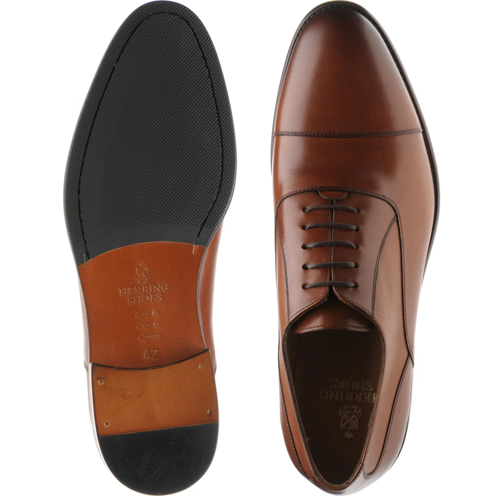 Herring Edgeware II mens hybrid-soled Oxfords in brown calf (second) - Image 3