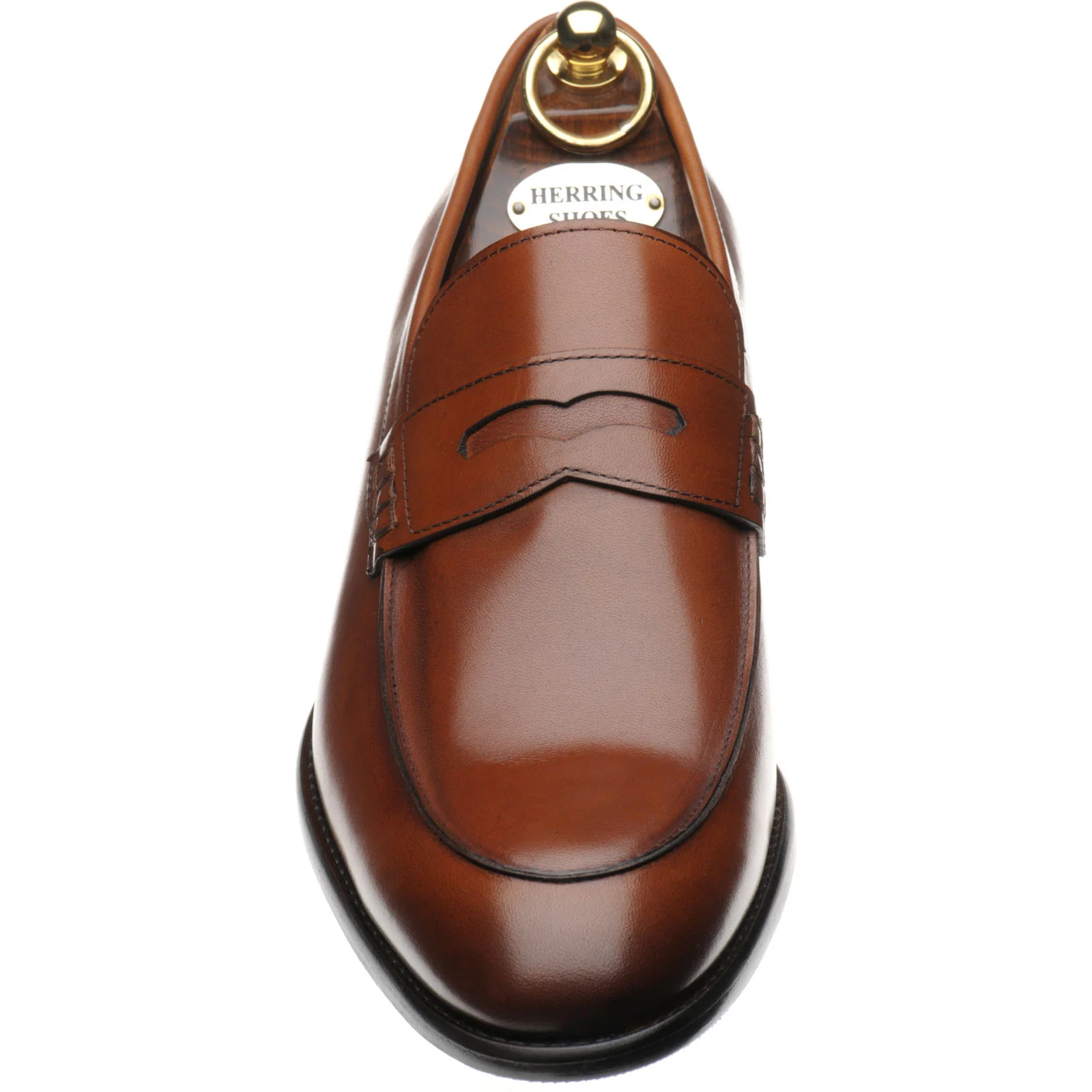 Herring Edmonton II mens hybrid-soled loafers in brown calf (second) - Image 2