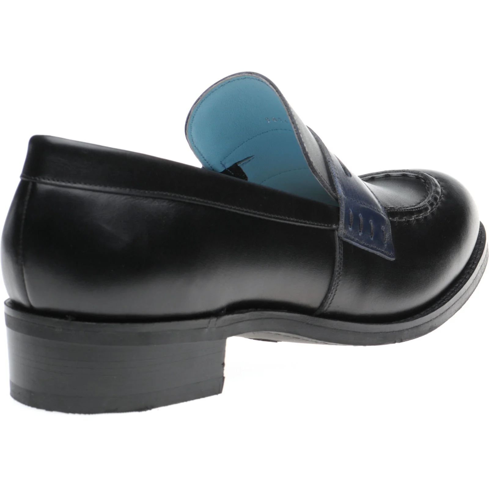Herring Emma ladies rubber-soled loafers in black and navy calf - Image 4