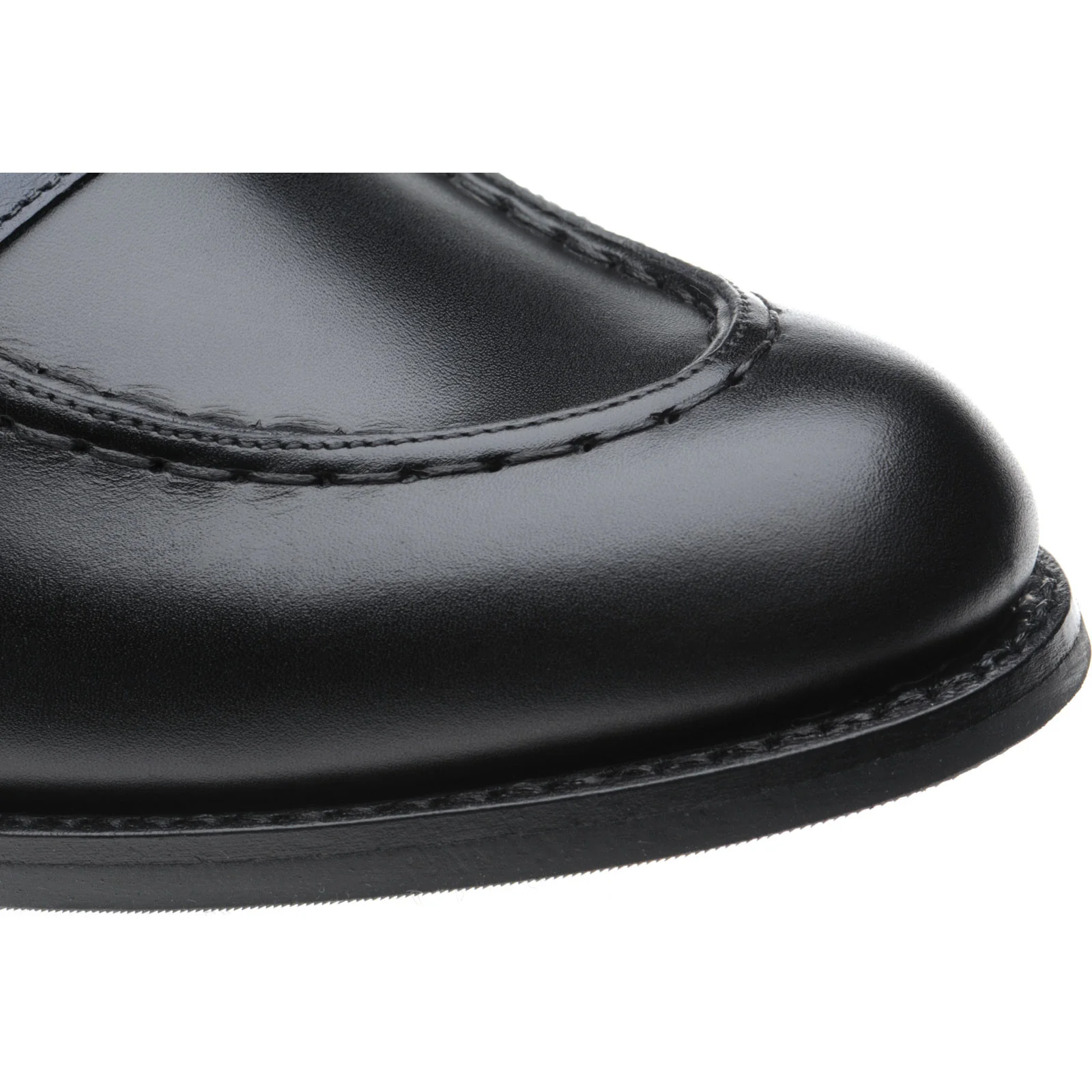 Herring Emma ladies rubber-soled loafers in black and navy calf - Image 5