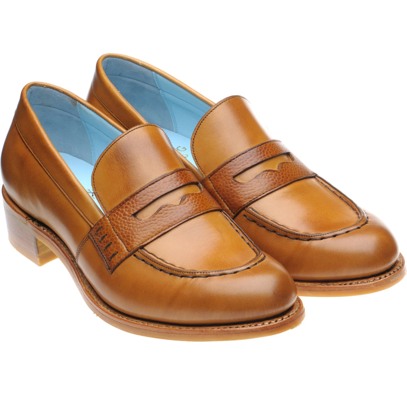 Herring Emma ladies rubber-soled loafers in cedar and grain calf