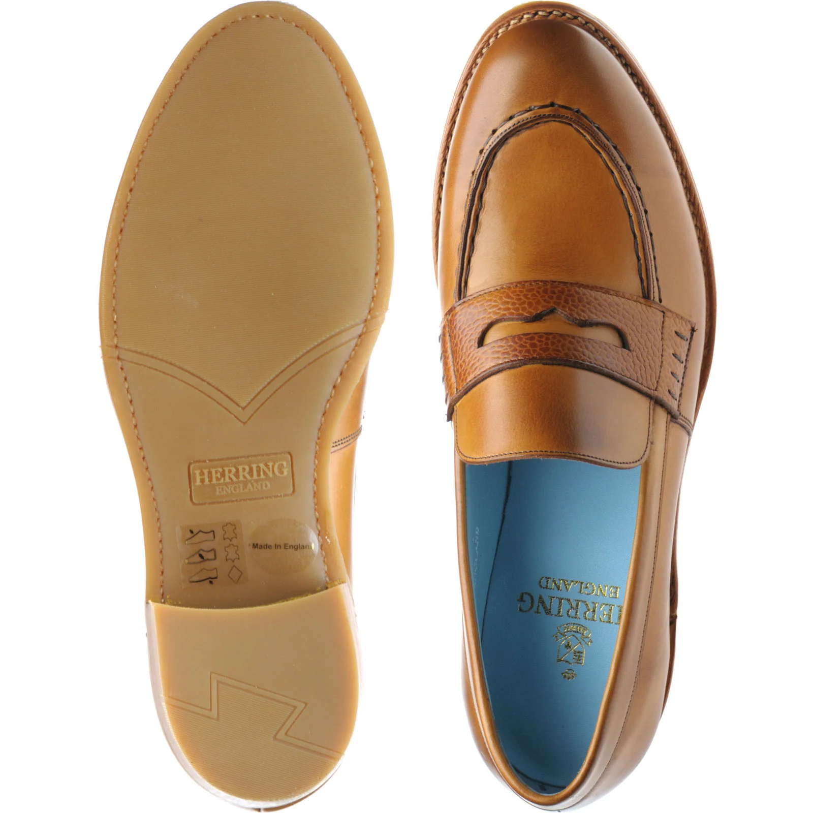 Herring Emma ladies rubber-soled loafers in cedar and grain calf - Image 3