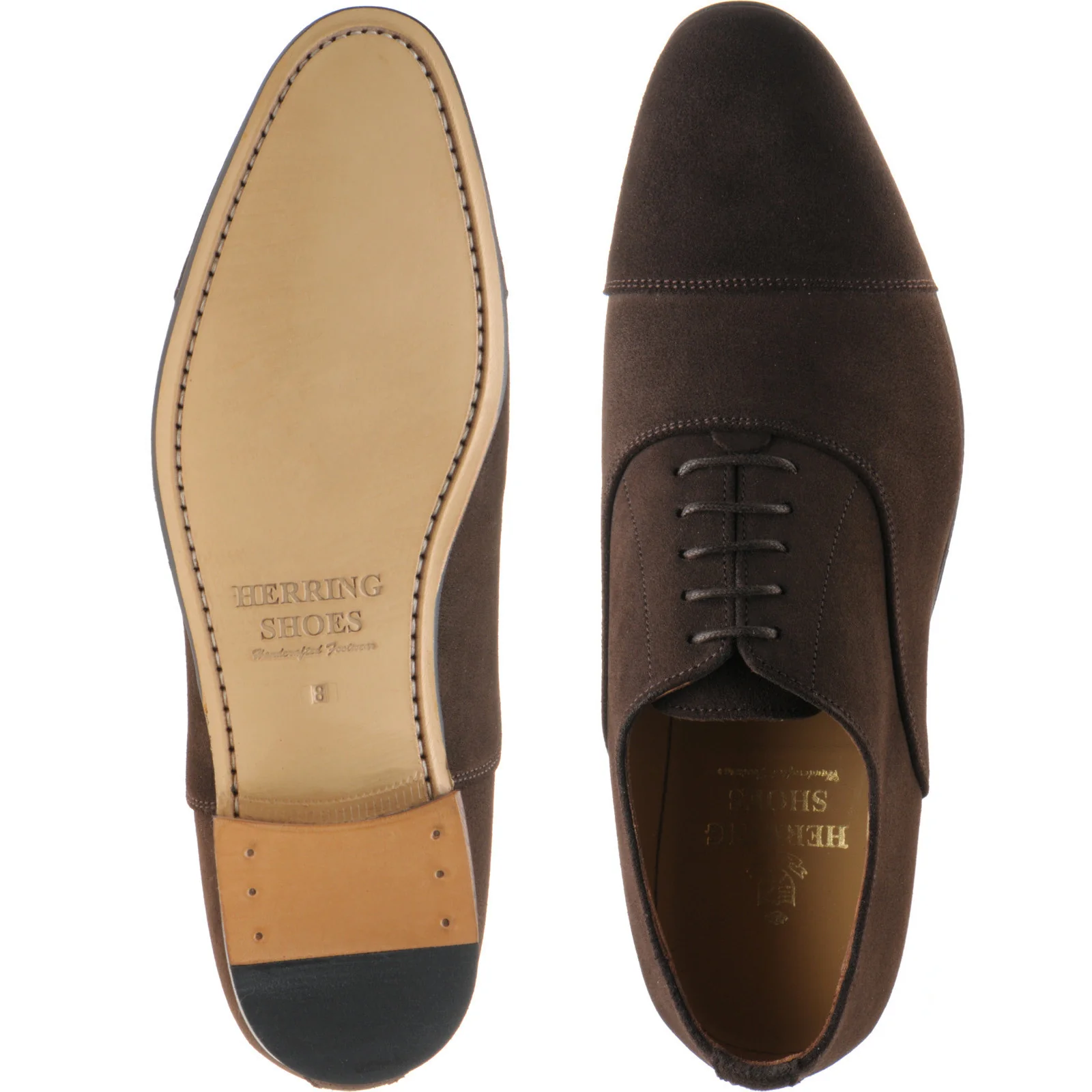 Herring Euston mens Oxfords in dark brown suede - Image 3