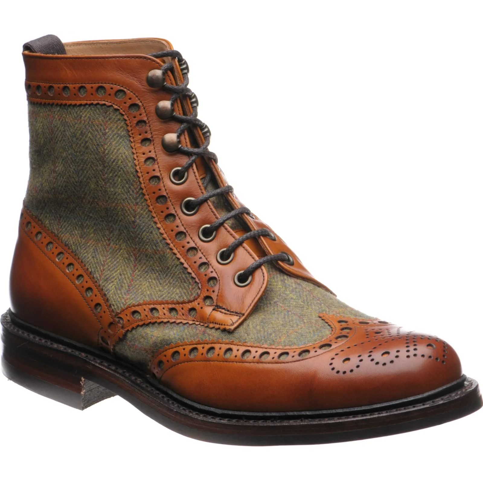 Herring Exmoor in moorland green tweed and chestnut calf