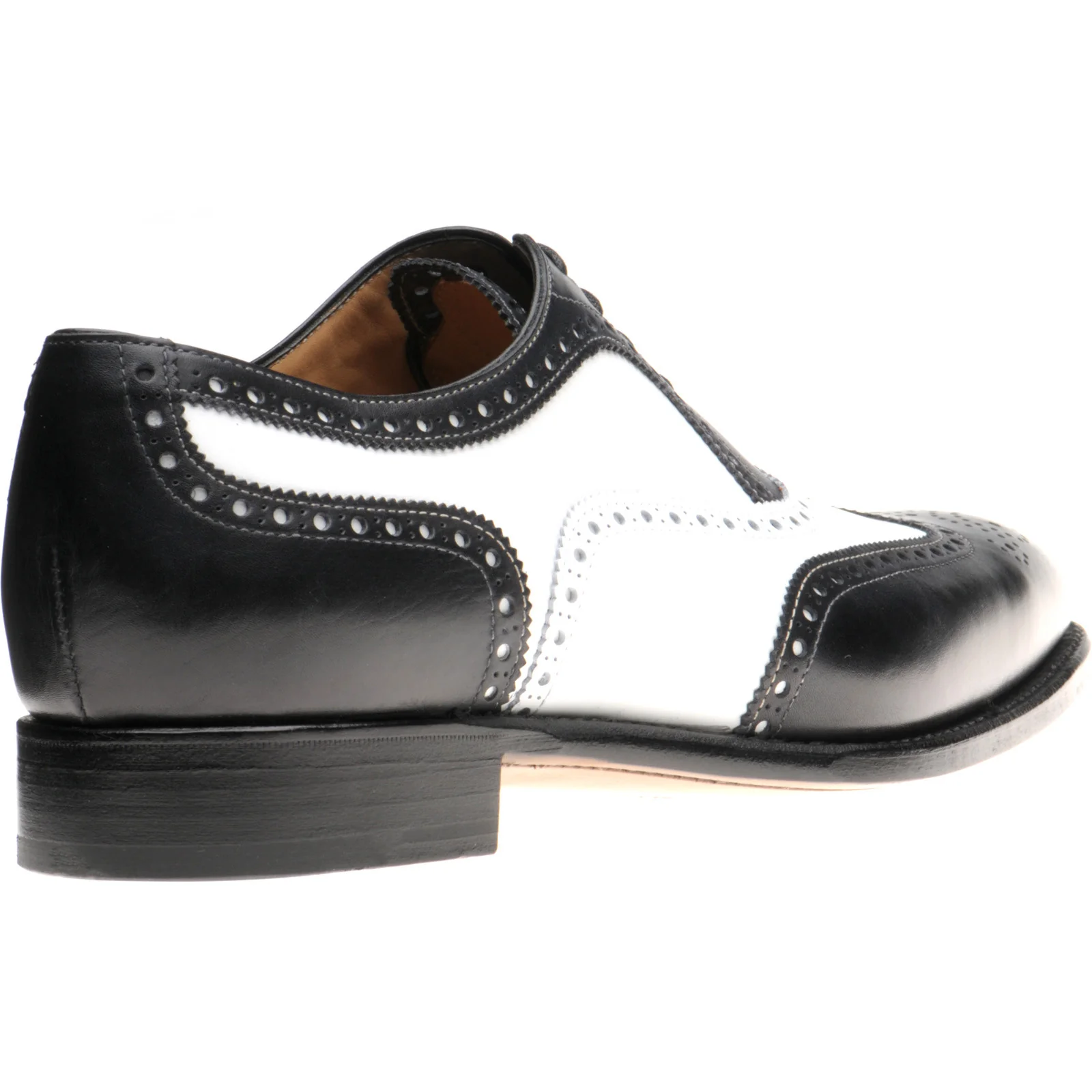 Herring Farnham mens two-tone brogues in black and white calf - Image 4