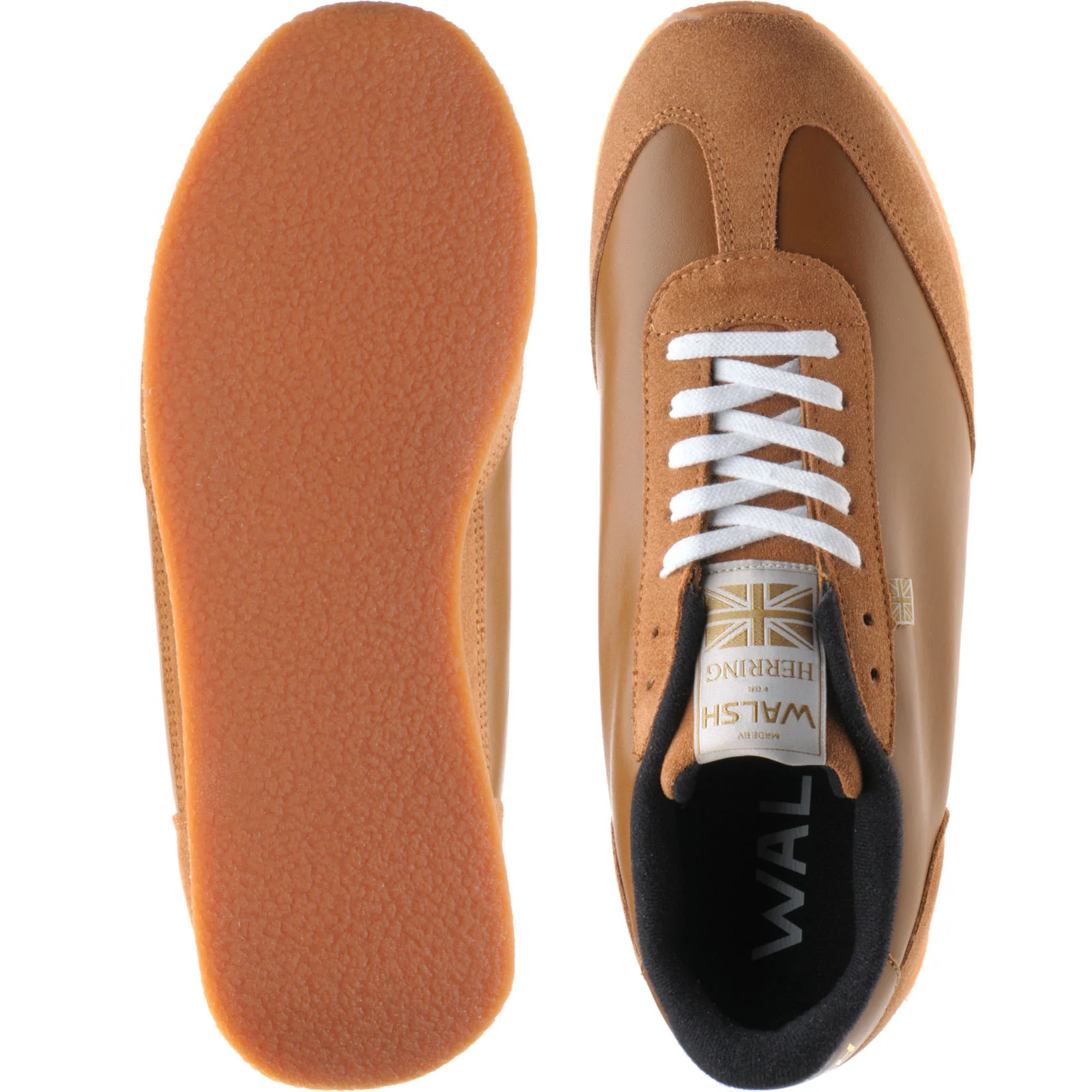 Herring Fierce Trainer mens rubber-soled trainers in brown calf and tan suede - Image 3