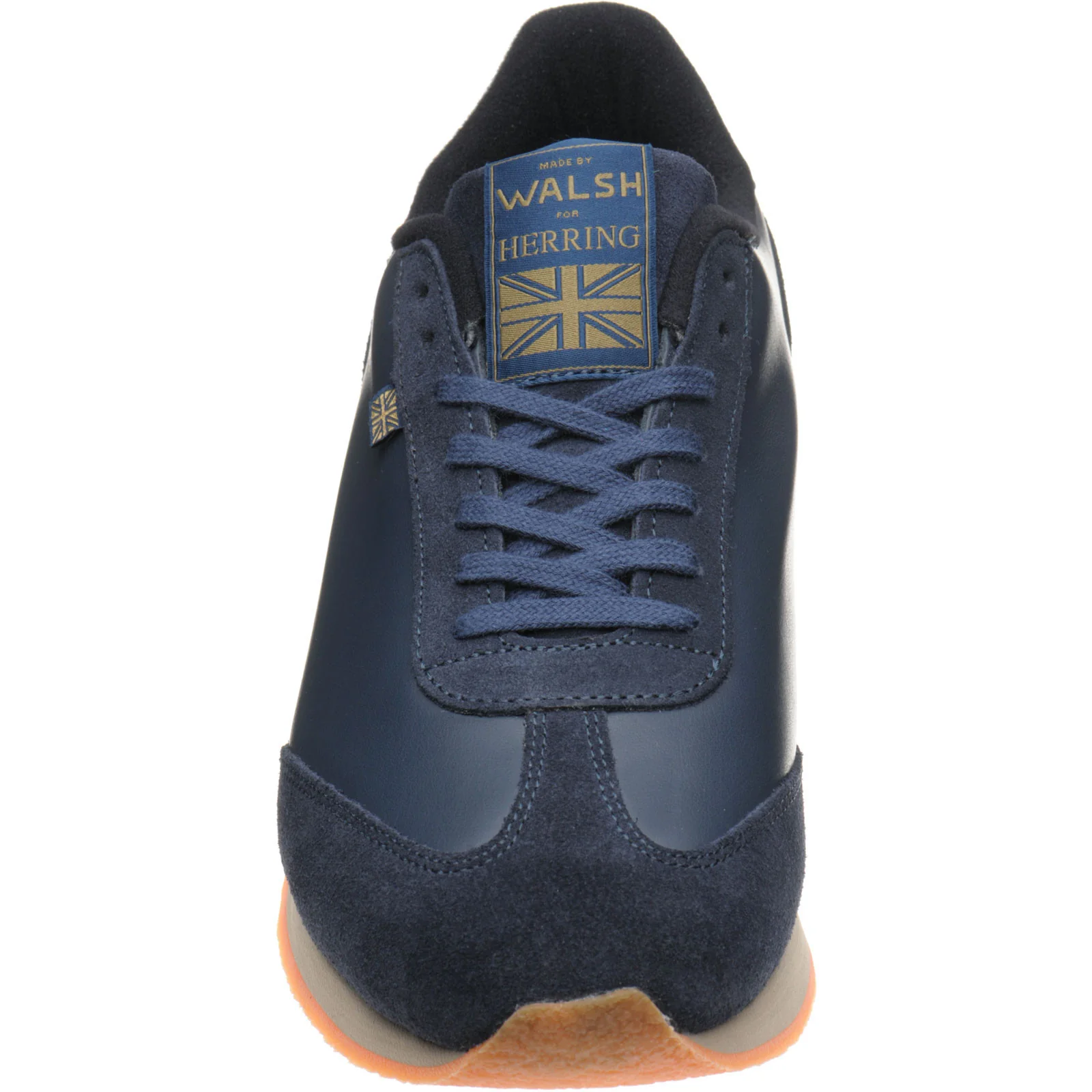 Herring Fierce Trainer mens rubber-soled trainers in navy calf and navy suede - Image 2