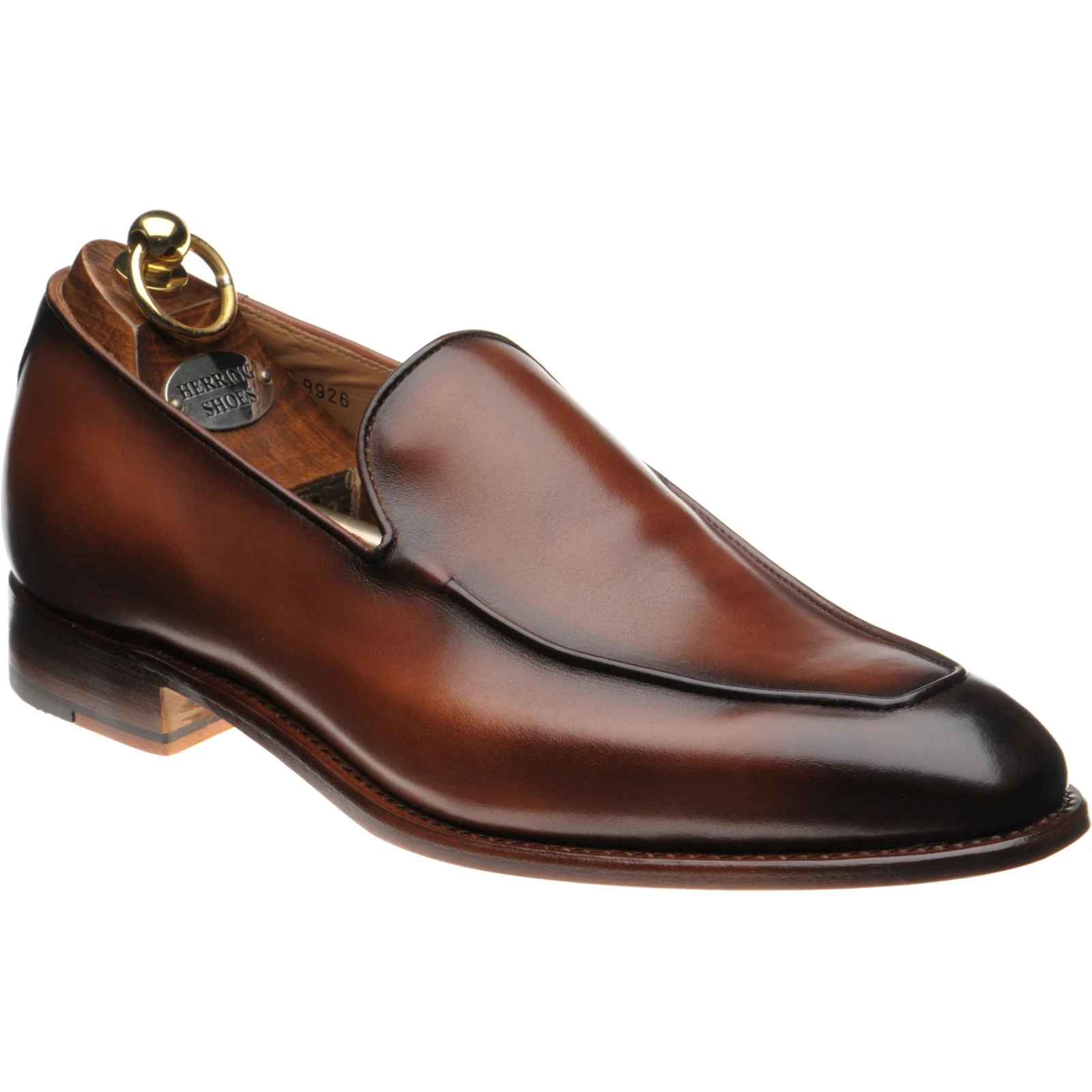 Herring Fleming mens loafers in conker calf