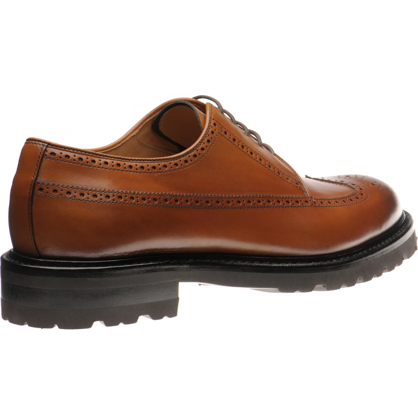 Herring Gairloch mens rubber-soled brogues in tan calf - Image 4