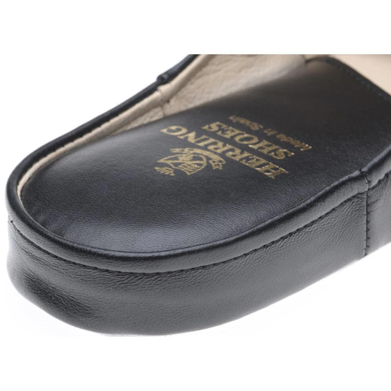 Herring Gavin mens slippers in black kid - Image 4