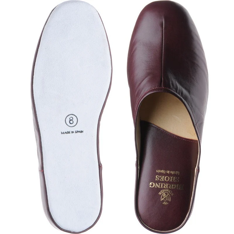 Herring Gavin mens slippers in burgundy kid - Image 3