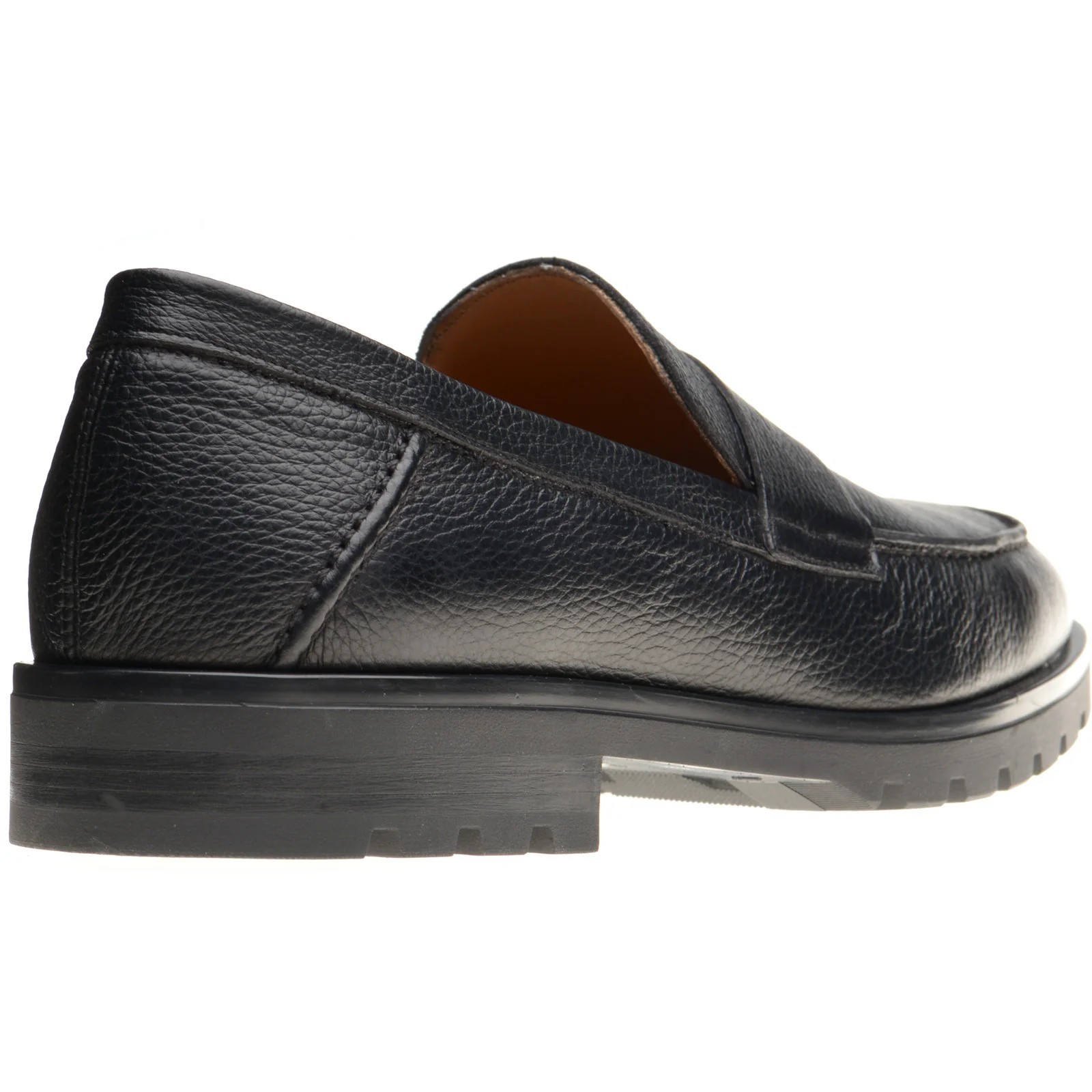 Herring Georgio mens rubber-soled loafers in black grain - Image 4
