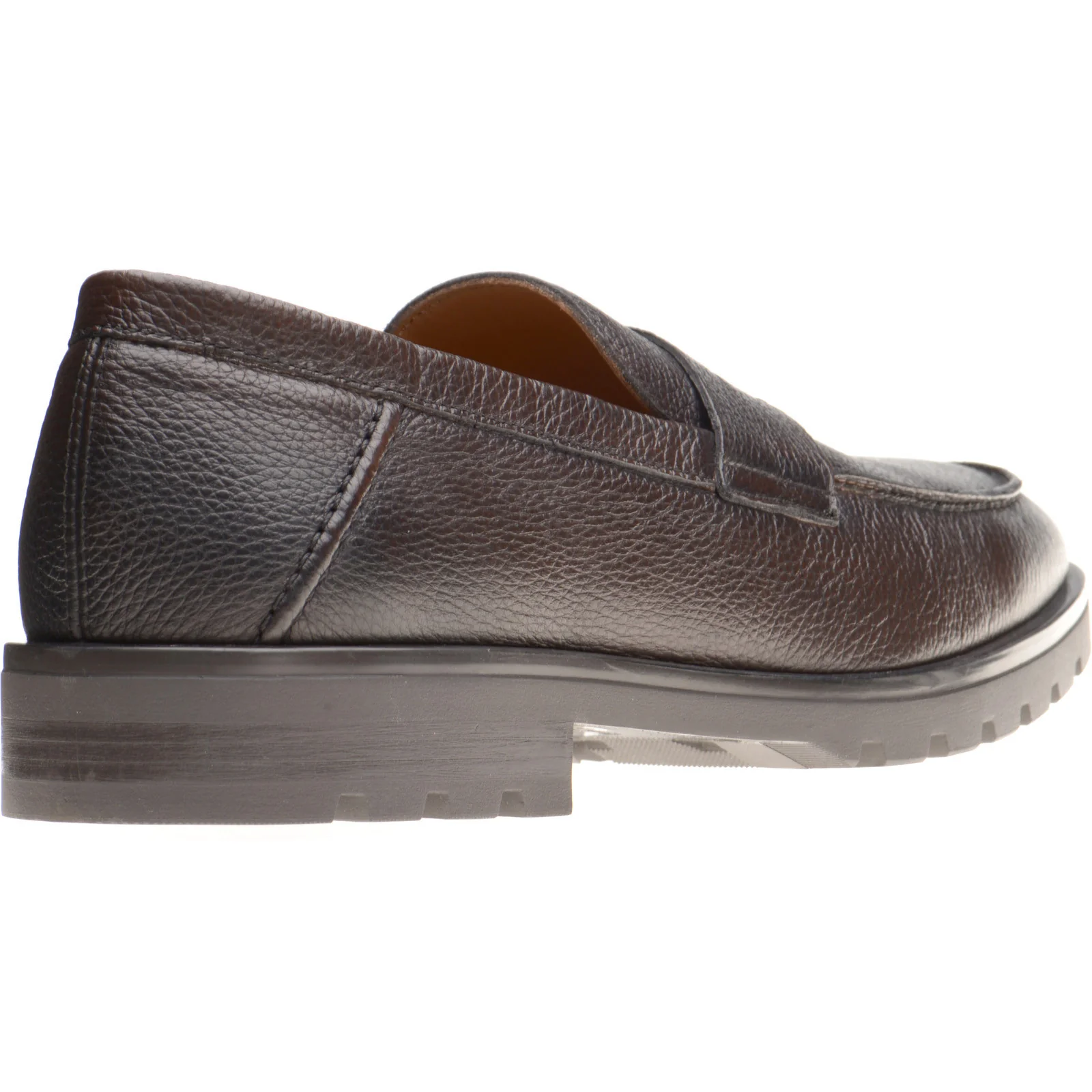 Herring Georgio mens rubber-soled loafers in brown grain - Image 4